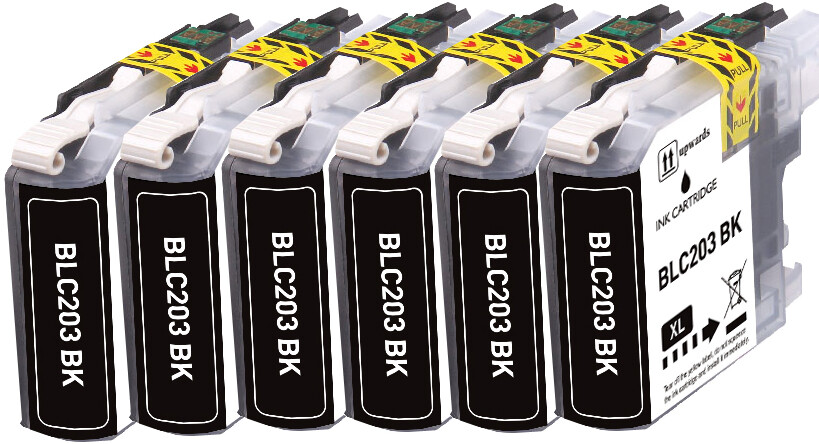 6 PK BLACK Premium Ink fits Brother LC203 MFC-J485DW MFC-J880DW MFC-J5620DW