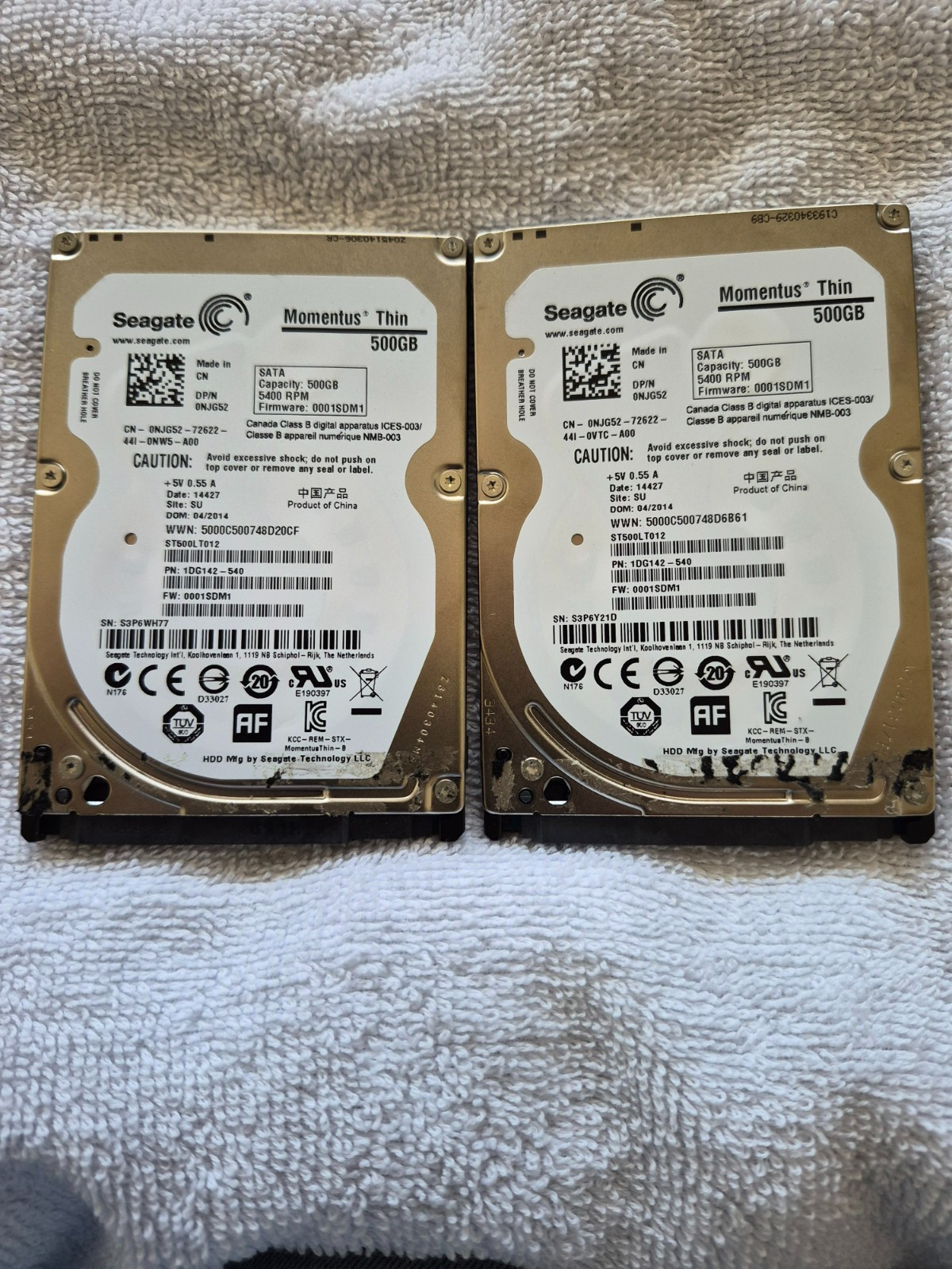 Seagate ST500LT012 Lot of 2 500GB 2.5″ SATA HDD Laptop Computer Drives Tested