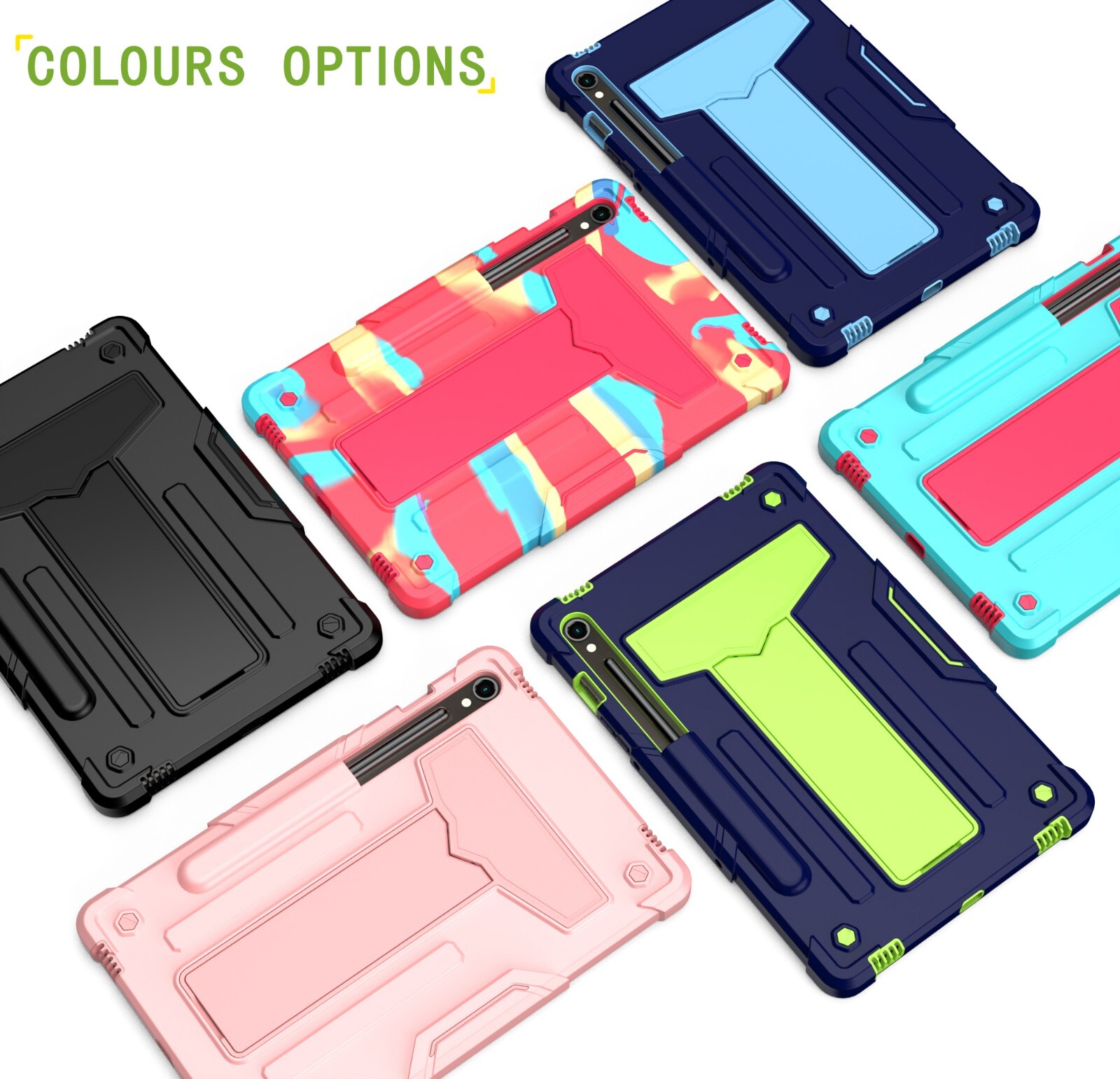 For Samsung Galaxy Tab S9 S7 FE Shockproof Case Hybrid Hard Rugged Stand Cover