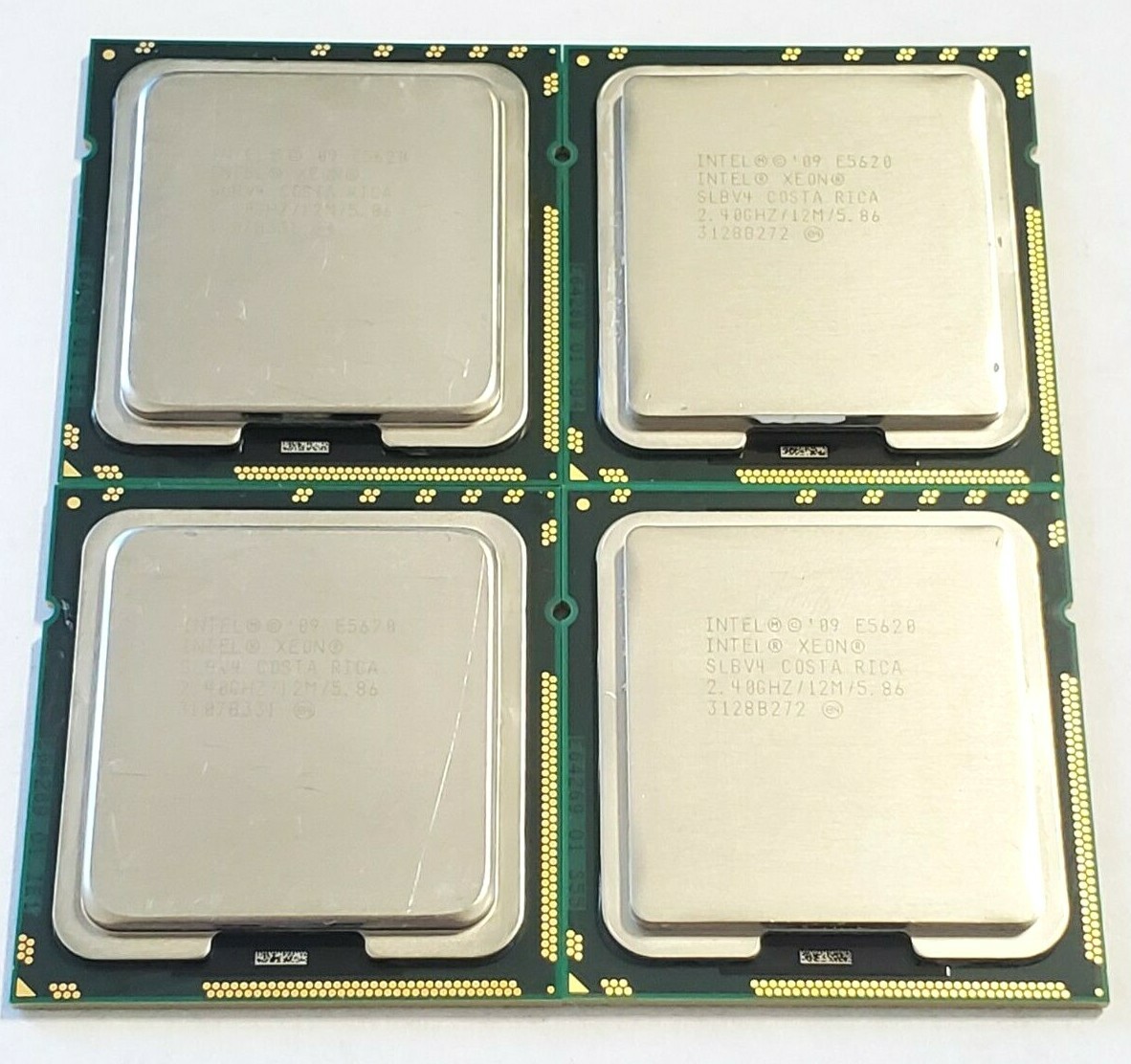 Lot of 4 – Intel Xeon E5620 2.4GHz CPU Processor SLBV4 (2 Matching Pairs)