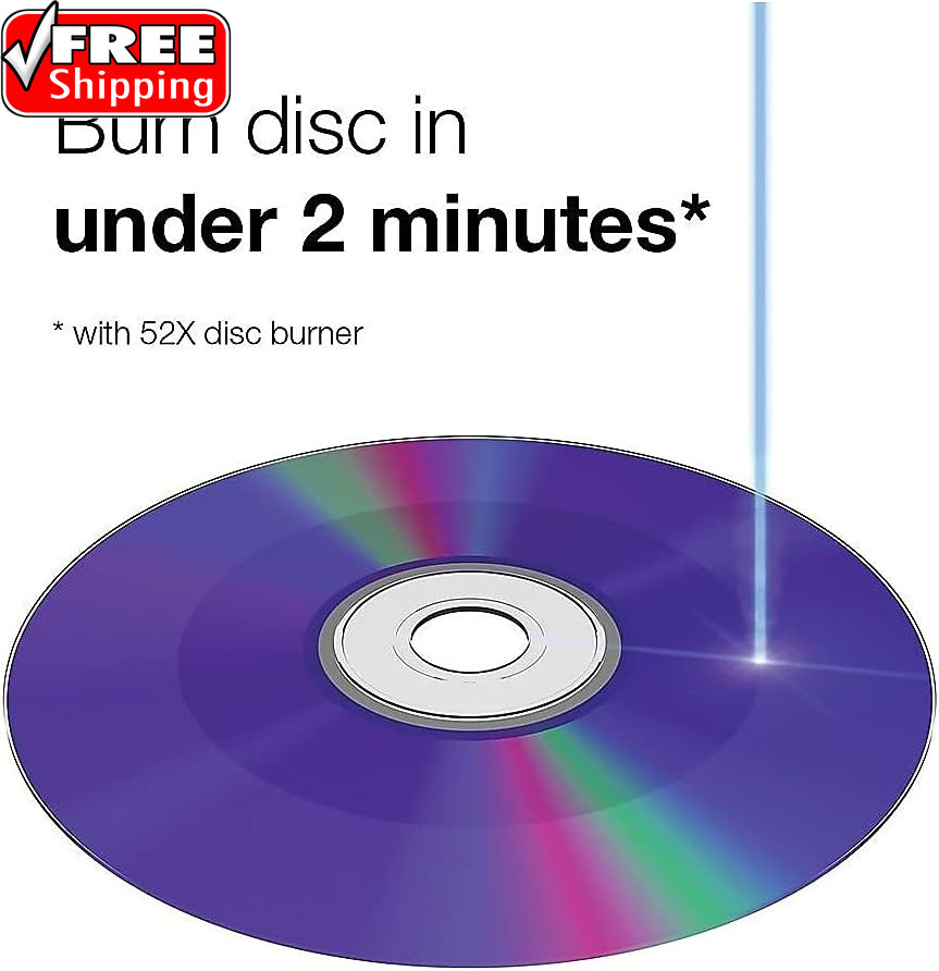 CD-R 700MB 52X White Inkjet Hub Printable Recordable Media Disc – 100Pk Spindle