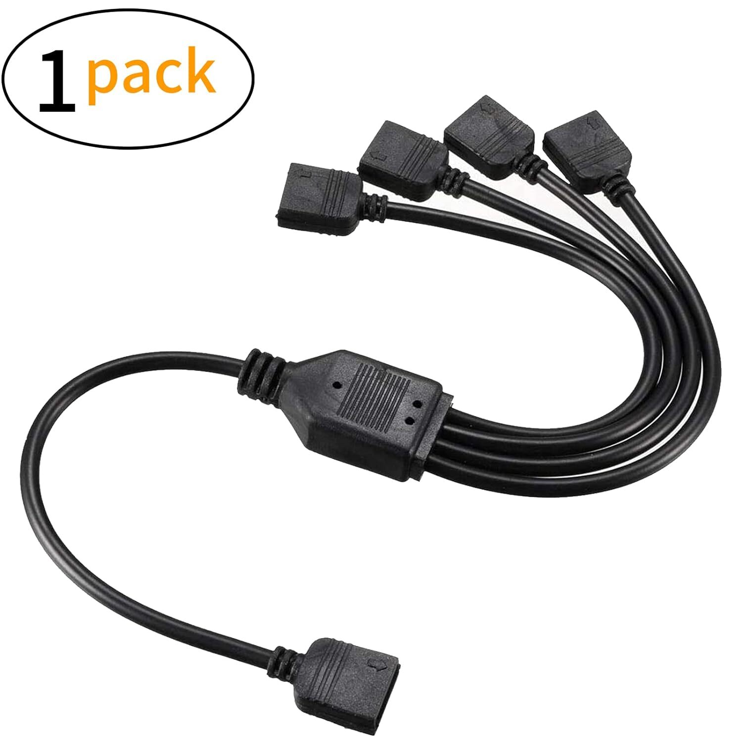 5V 3 Pin Argb Splitter 1 To 4 Cable For Rgb Led Strips And Fans
