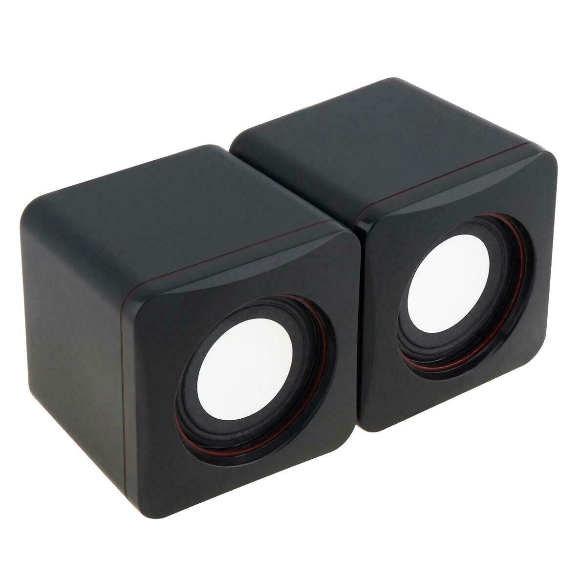 3.5mm Mini USB Wired Computer Speakers Stereo Bass For PC Laptop Desktop Blacktc