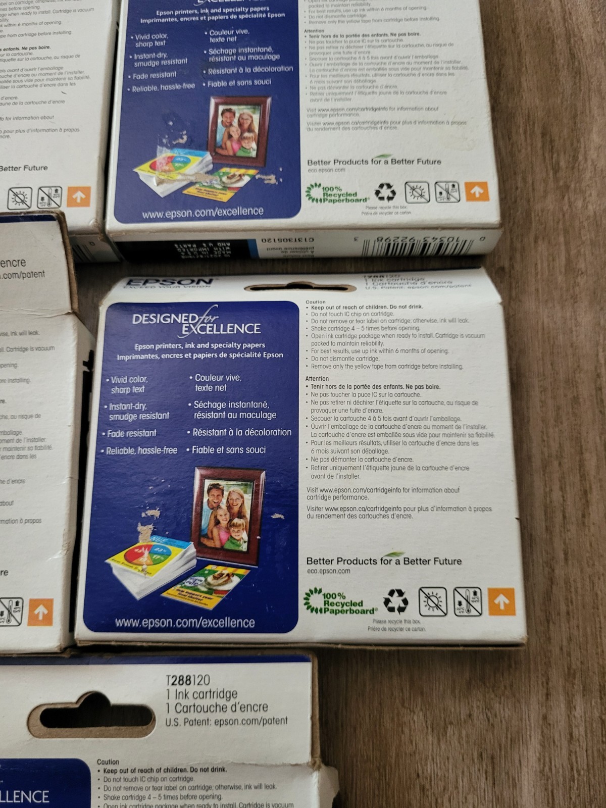 (6 Boxes) Epson 288 Black Ink Cartridges T288120 Brand New Expired