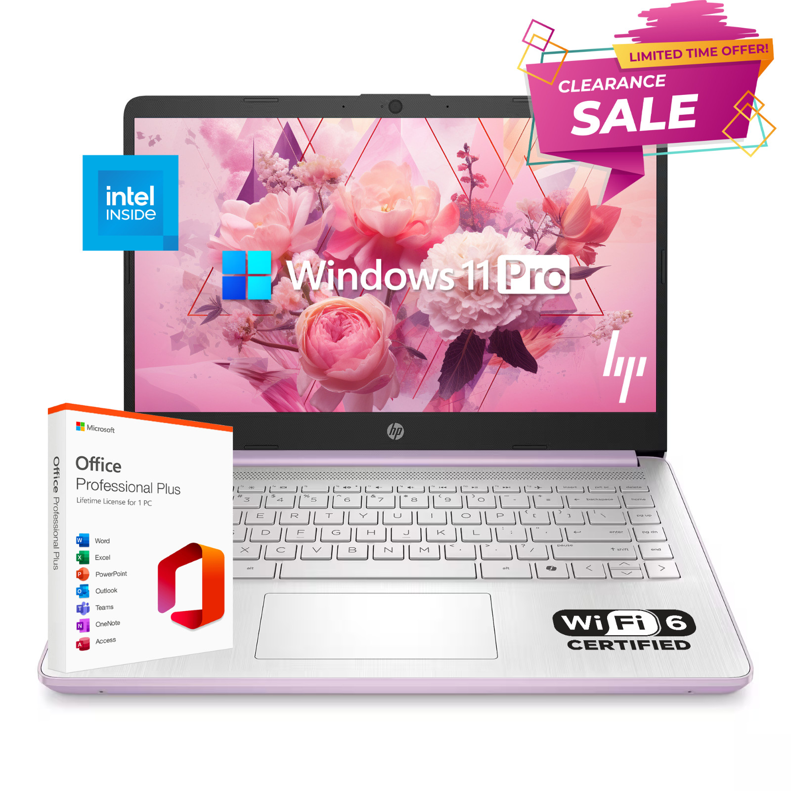 HP Laptop Computer 14″, Intel N150, 8GB RAM + 628GB Storage, Windows 11 Pro