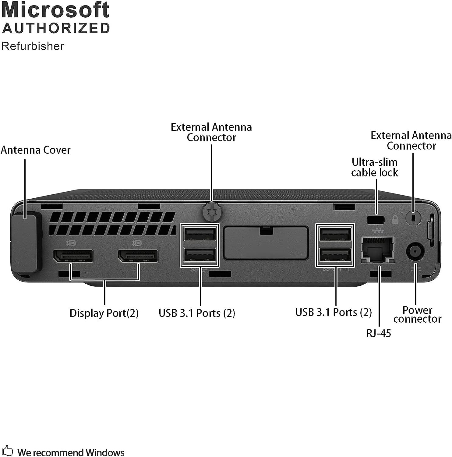 HP EliteDesk 800 G4 Mini PC i5 8500T 16GB 256GB SSD Windows 11 Pro 4K Dual Di…