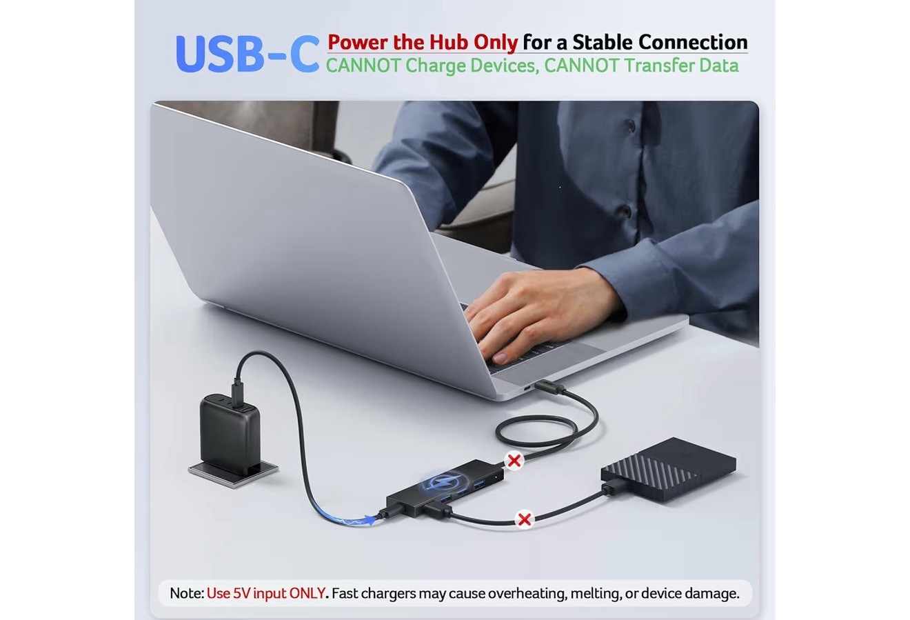 Acer USB Hub 4 Ports, Multiple USB 3.0 Hub, USBA Splitter for Laptop W Type C