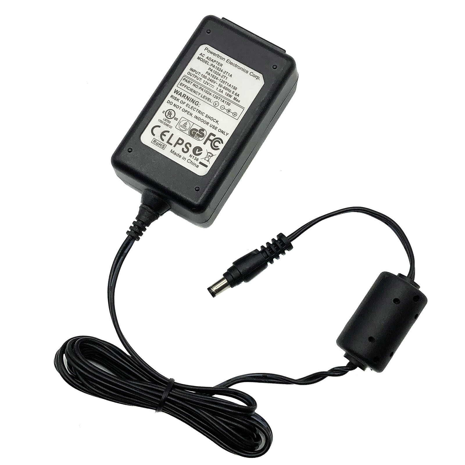 Genuine Powertron 18W AC Power Adapter PA1024-2T1A 12V 1.5A Charger