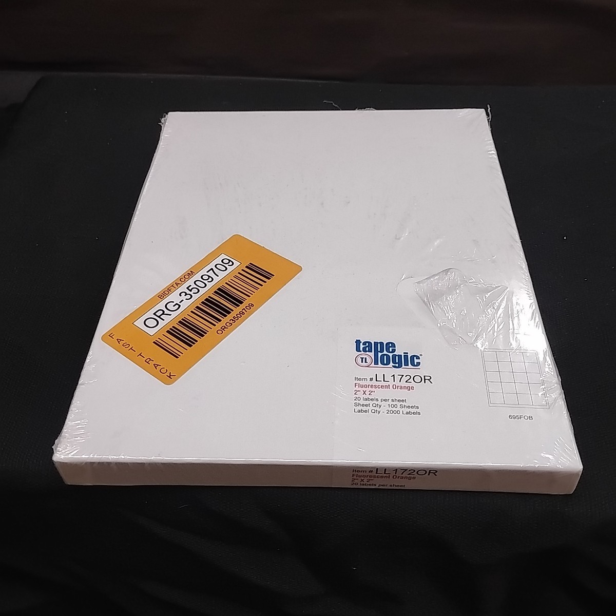2,000-Count Tape Logic LL1720R Flourescent Orange 2″ x 2″ Labels