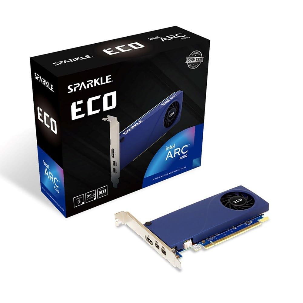 Sparkle Intel Arc A310 ECO, 4GB GDDR6, 50W TBP, Short Bracket is Blue