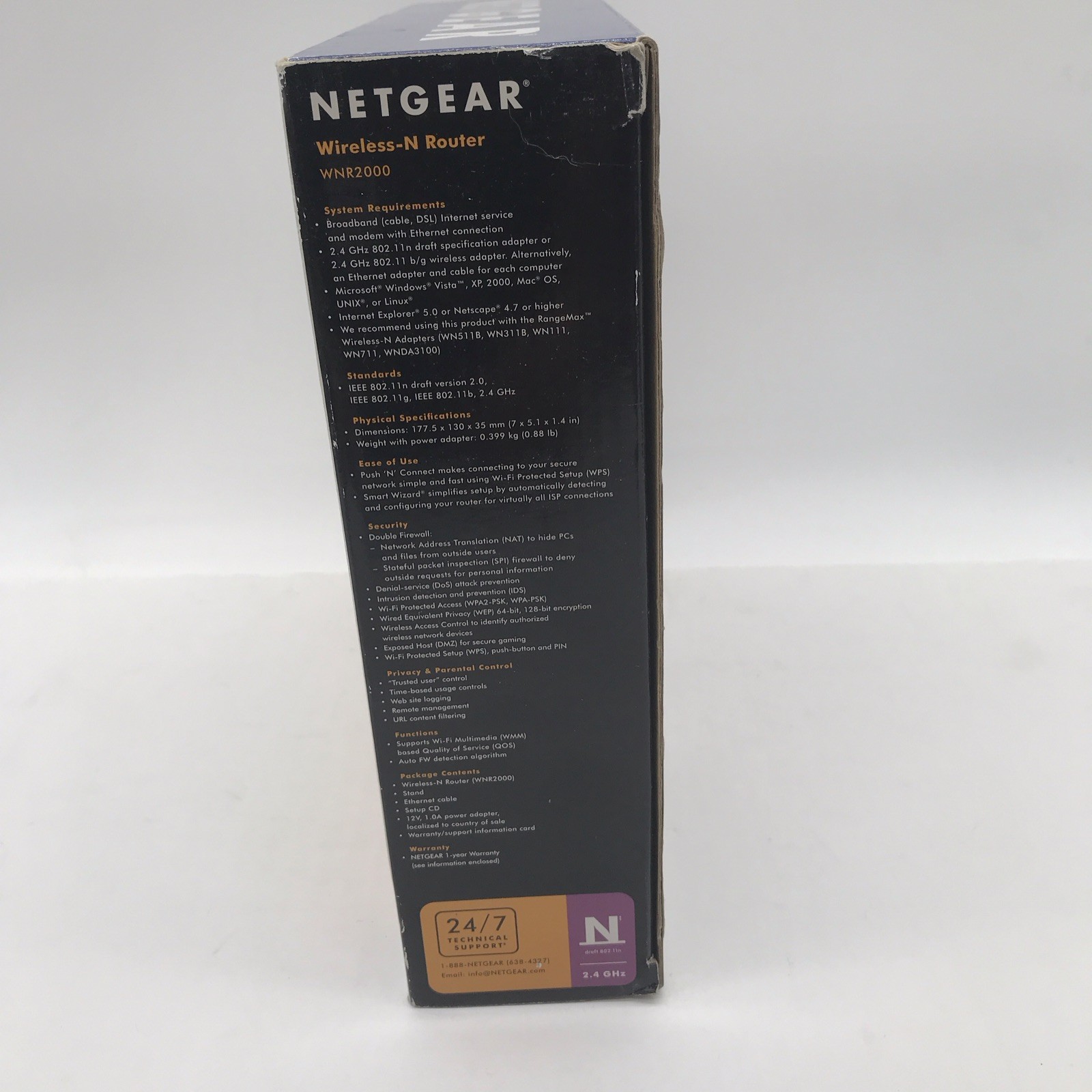NETGEAR WNR2000 Wireless-N WiFi Router 300Mbps 4 LAN Push ‘N’ Connect VPN