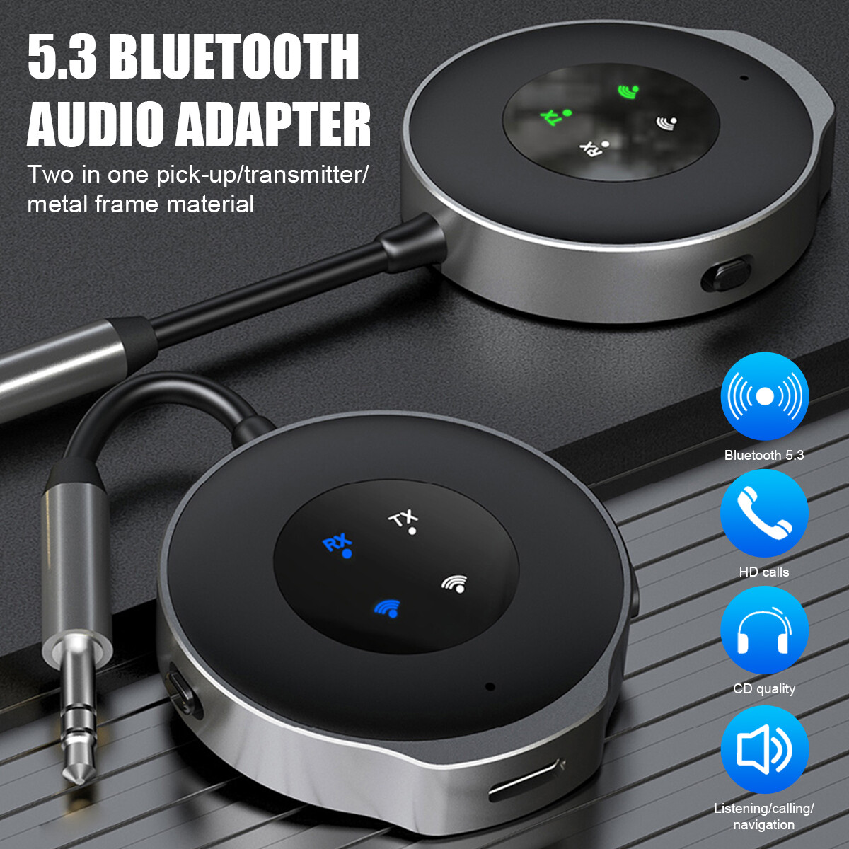 USB Wireless Bluetooth 5.3 Transmitter Receiver FM Car Music Audio Aux Adapter