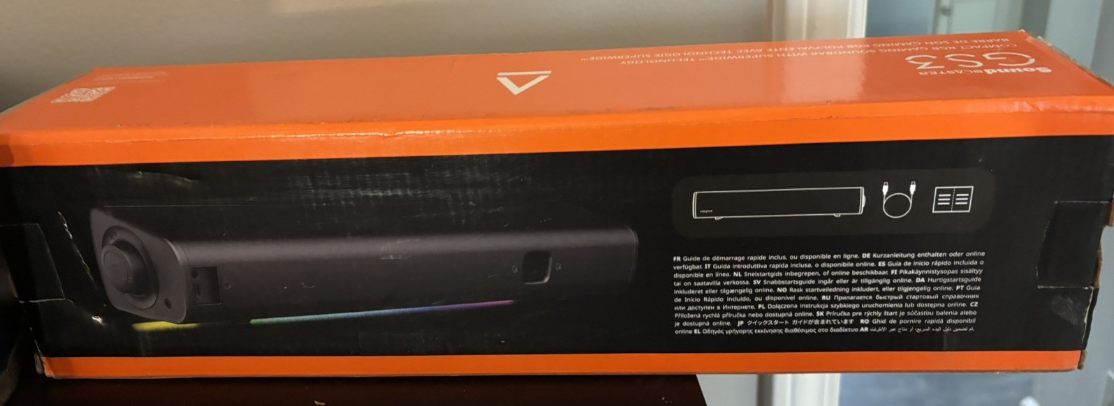 Creative Labs Sound Blaster GS3 Compact RGB Gaming Soundbar W/ Super Wide Tech.