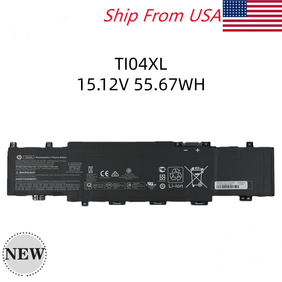 OEM 55.67W TI04XL Battery For HP Laptop 17-CH 17m-ch1013dx M24420-1D1 M24563-005