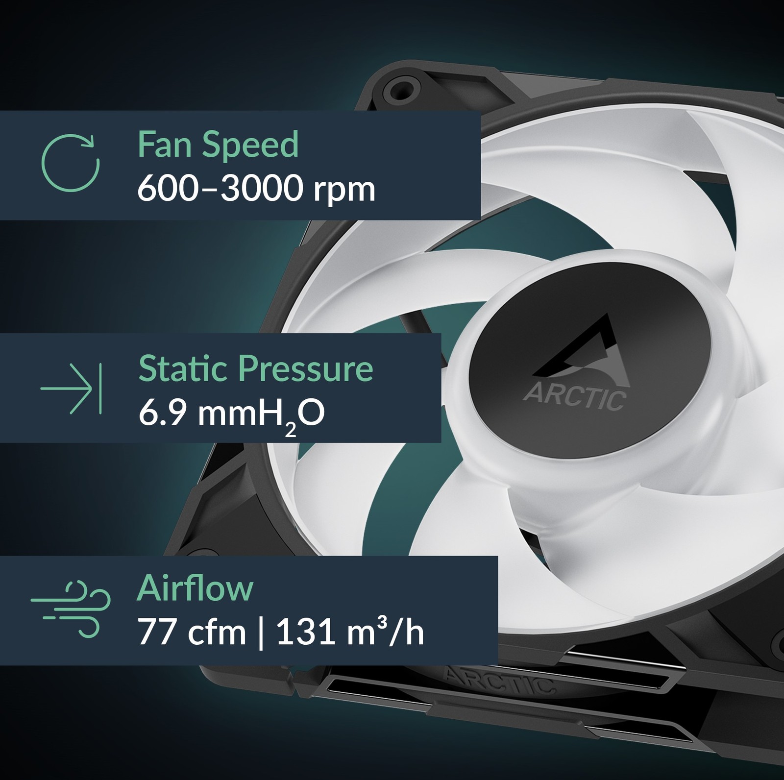 ARCTIC P12 Pro PST A-RGB (3 Pack) Fan 120 mm PWM PC Case B-Stock