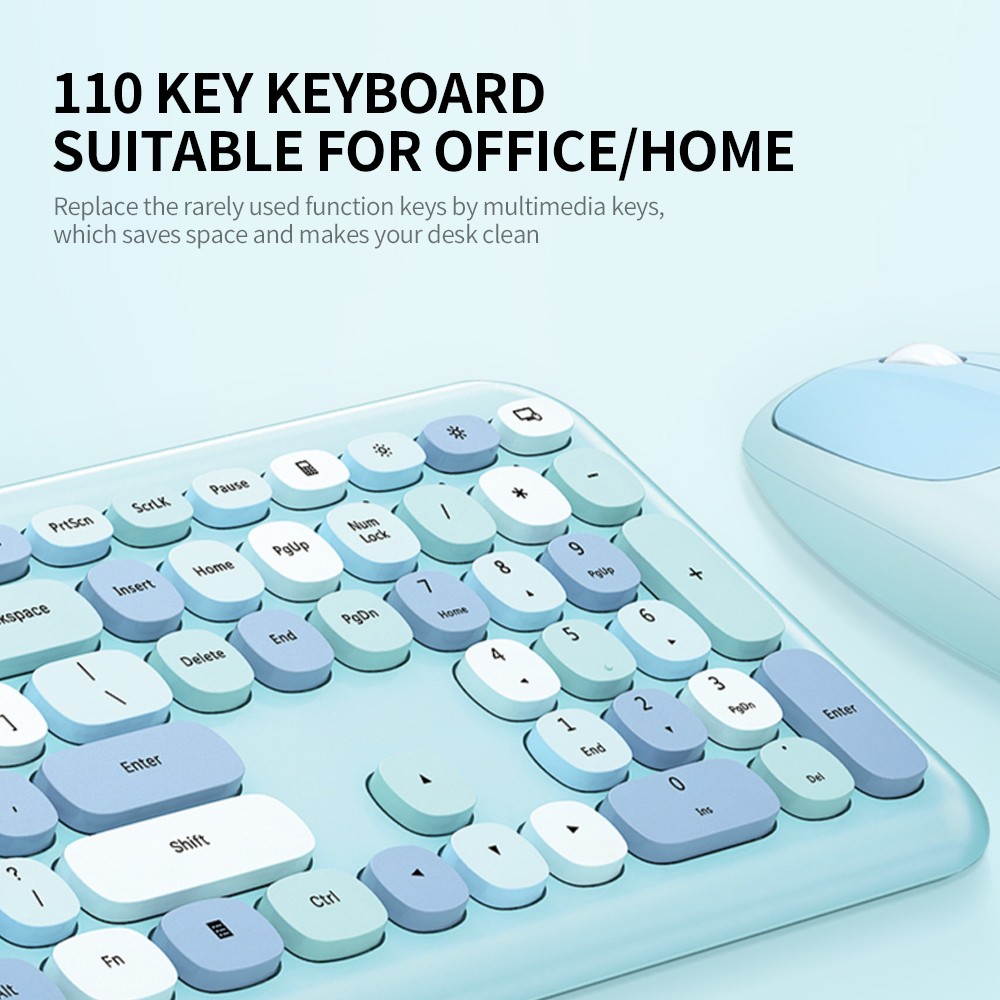 Mofii 666 2.4G Wireless Keyboard Mouse Combo Mixed Color 110 Key Keyboard M OYTF