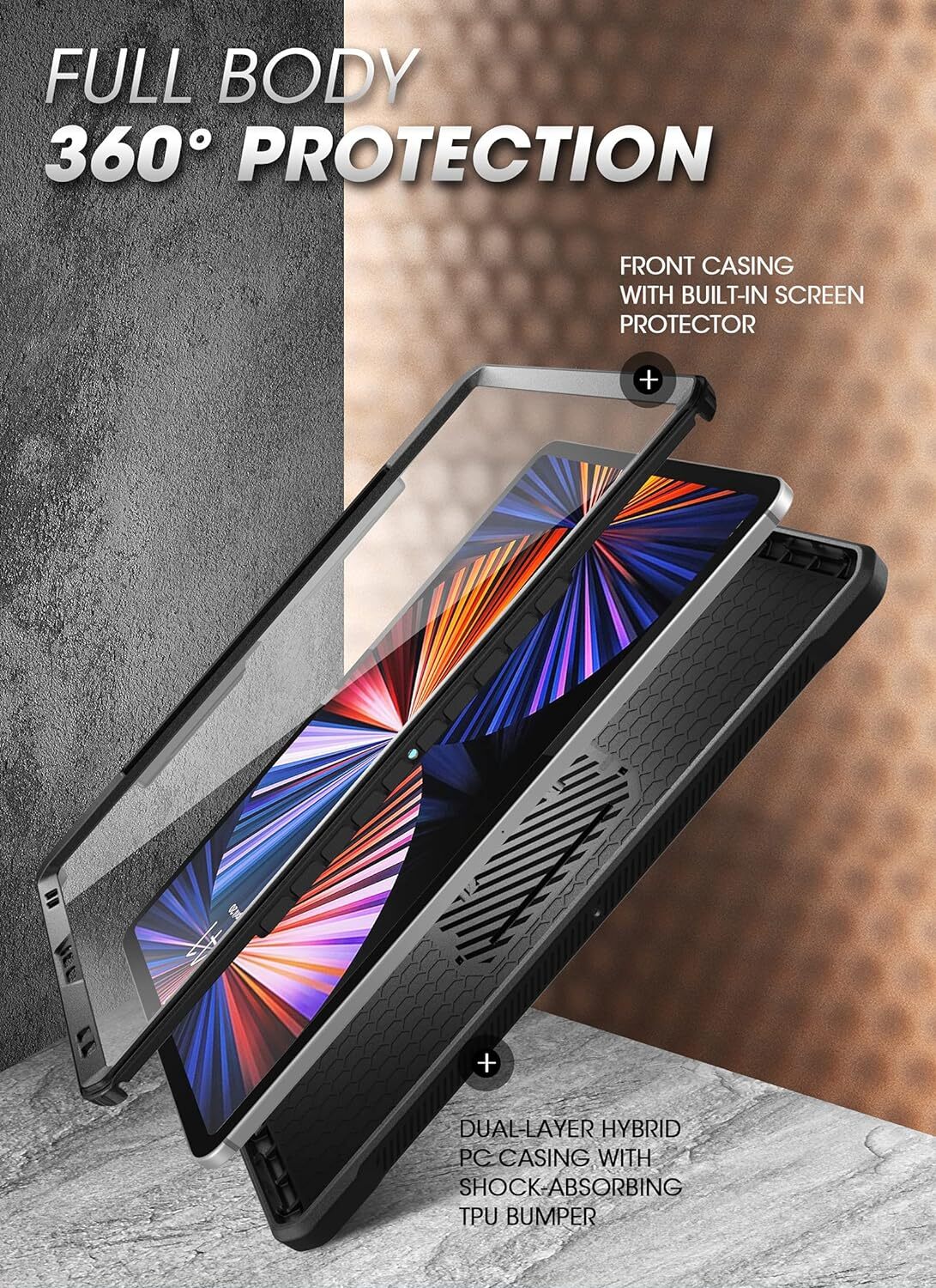SUPCASE iPad Pro 11/12.9″ Case Shock-Resistant Multi-Layered Cover with Pen Slot