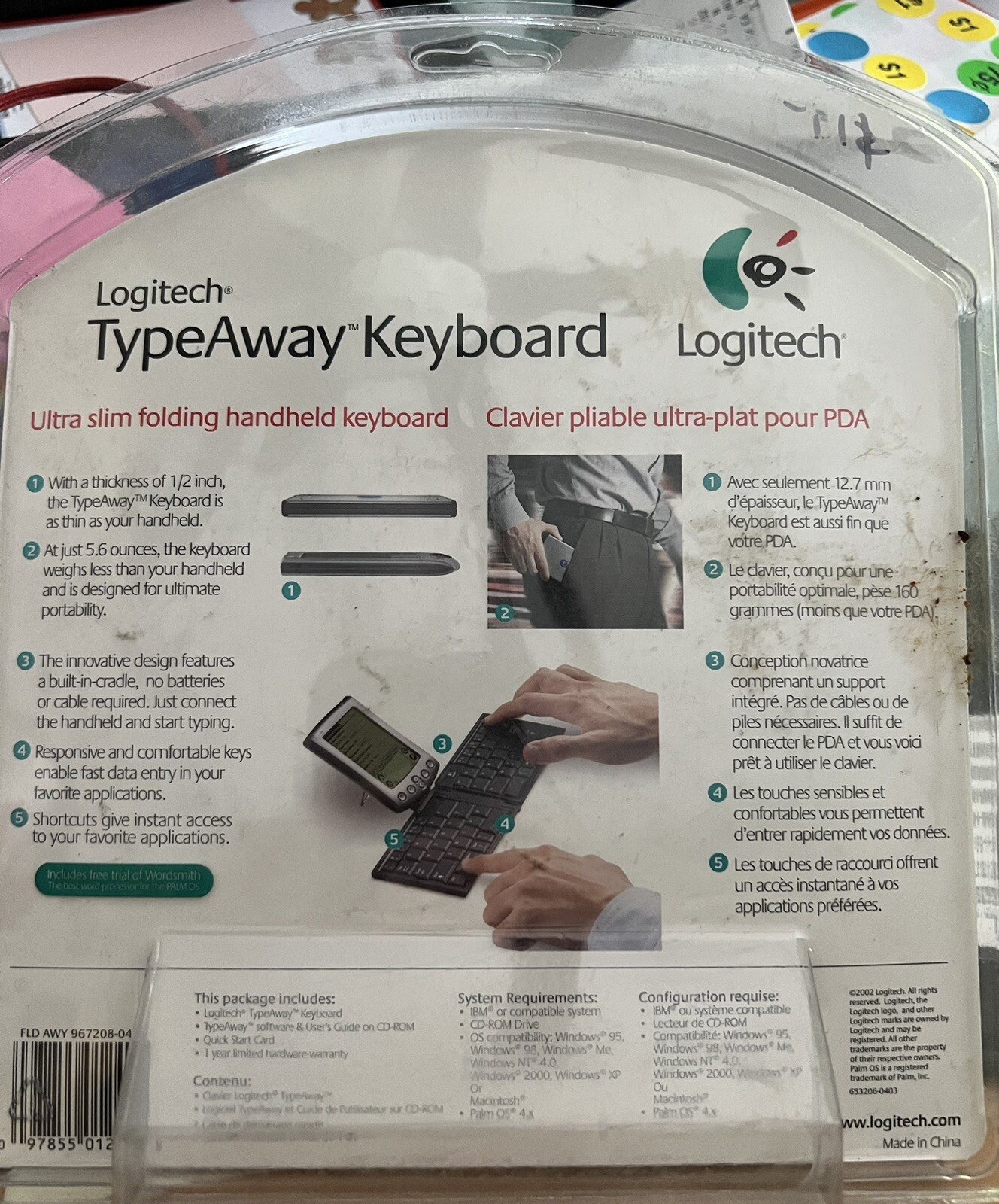Logitech TypeAway Keyboard Ultra Slim Folding Keyboard For Palm Handhelds NEW