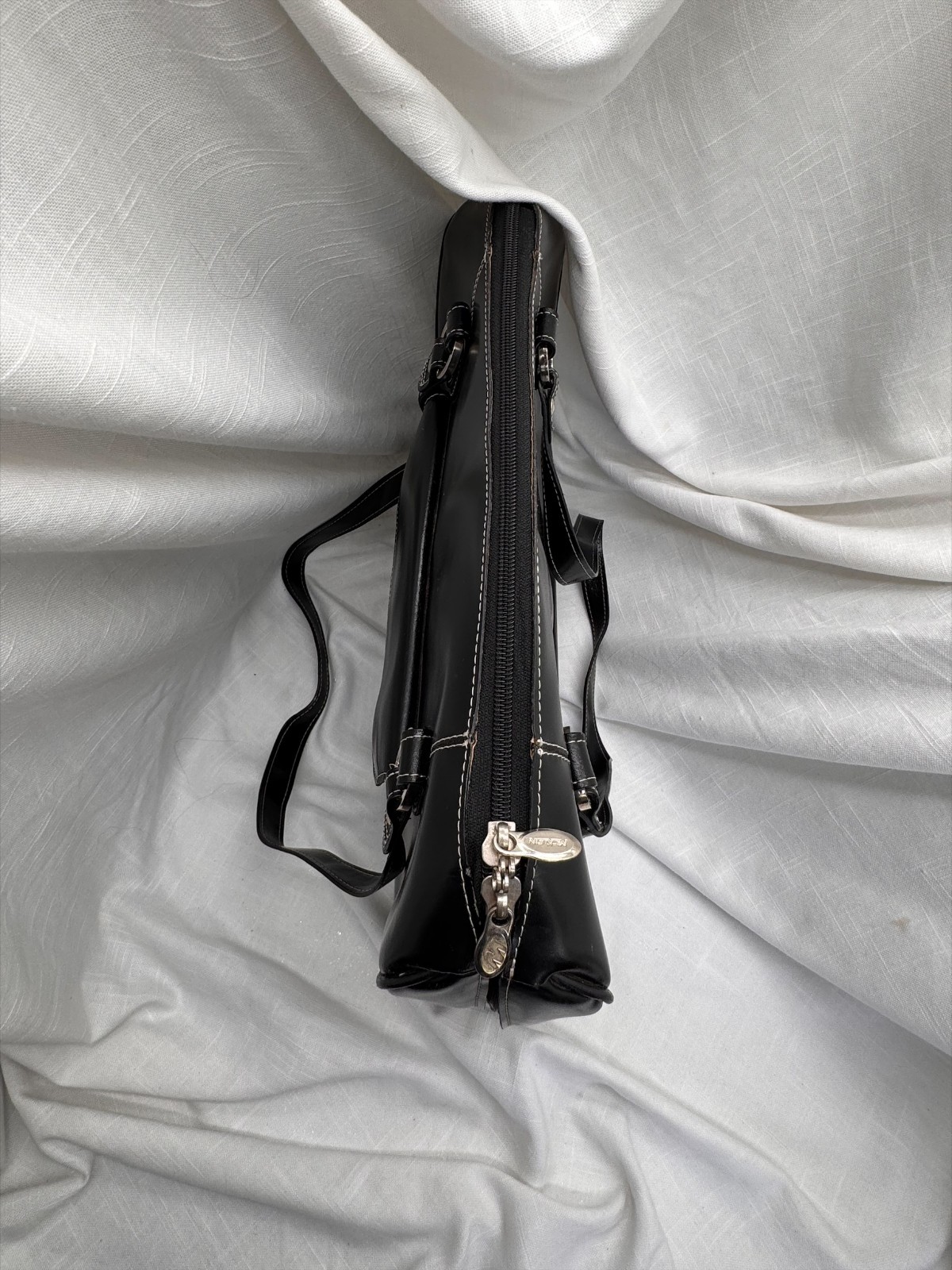 McKlein Laptop Briefcase Shoulder Bag Black Contrast Stitch Business