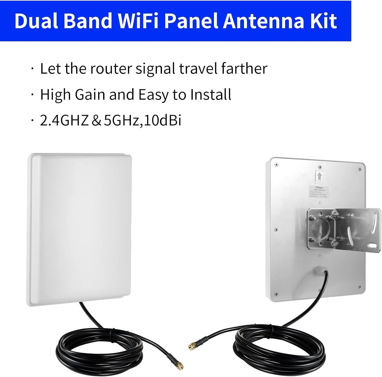 Outdoor 15dBi Dual Band WiFi 2.4GHz 5GHz 5.8GHz Long-Range Directional Panel …