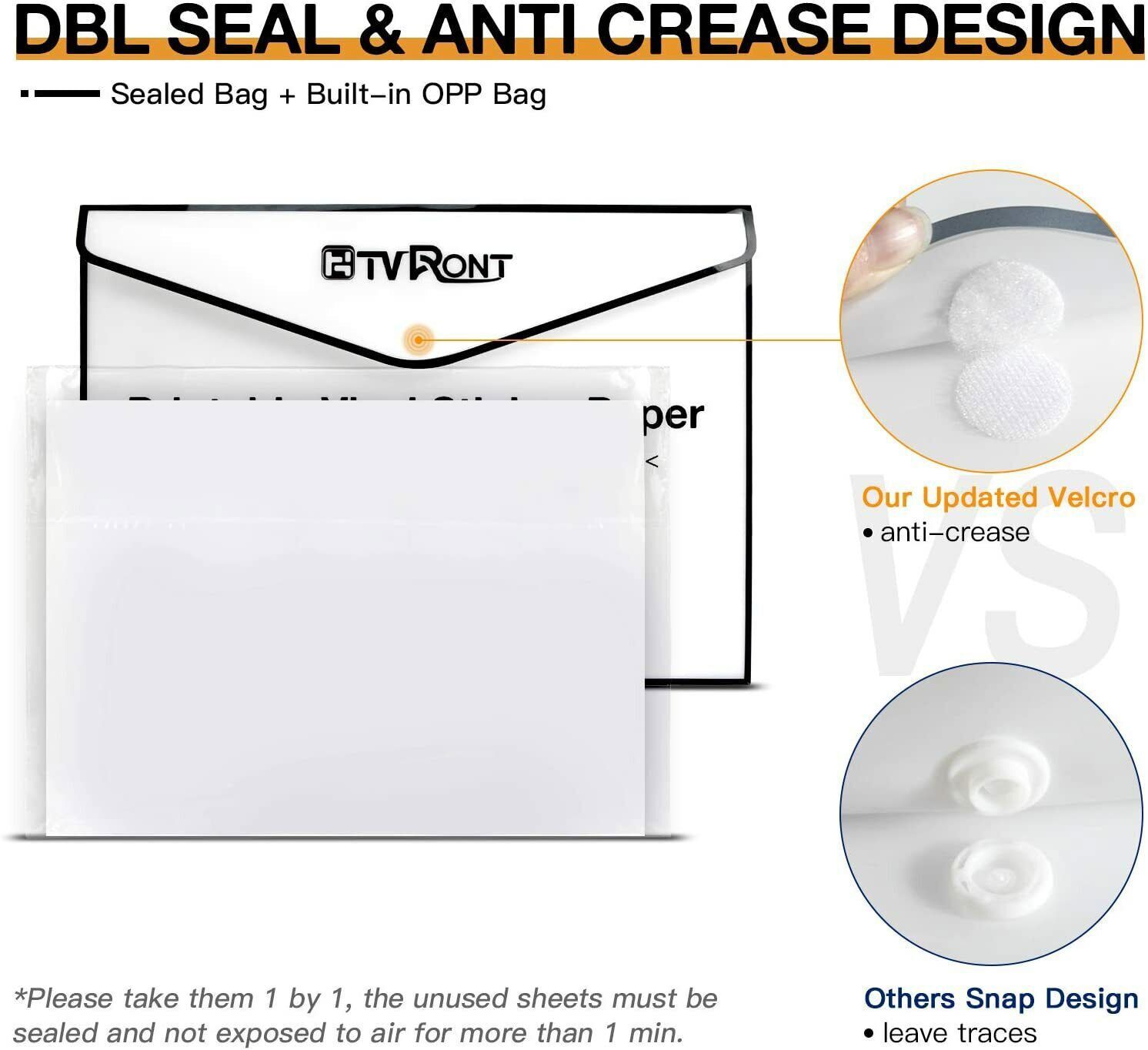 Waterproof Printable Vinyl Sticker Paper for Inkjet Laser Printer 8.5″x11″ US