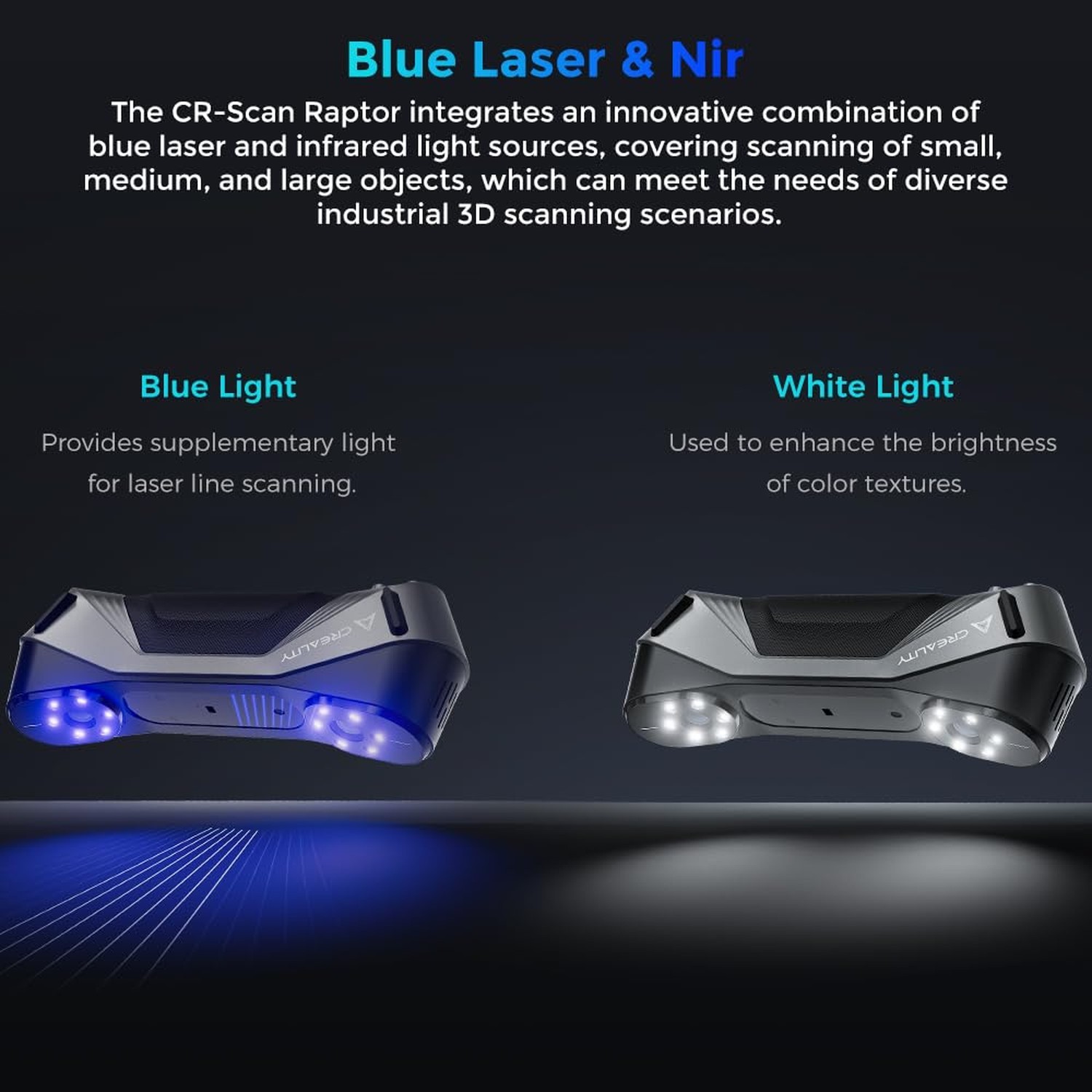 Creality 3D Scanner CR-Scan Raptor, Upgraded Handled 3D Scanner with Blue Las…