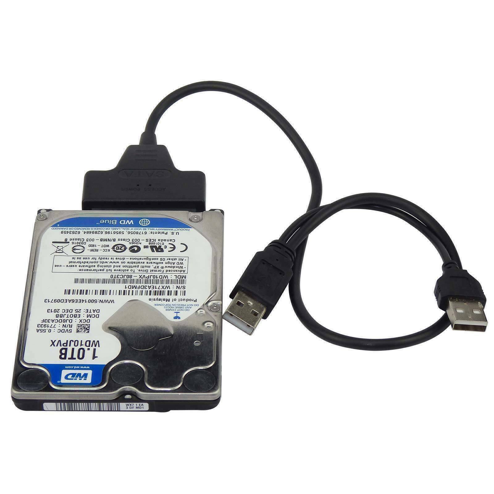 USB 2.0 to 2.5inch HDD 7+15pin SATA Hard Drive Cable Adapter For SATA SSD & HDD