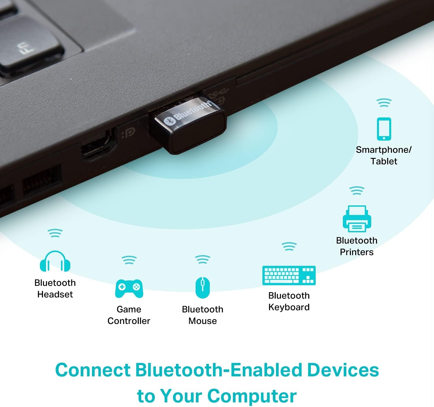 USB Bluetooth Adapter for PC – Bluetooth 5.4 Dongle Receiver, Plug and Play, Nan