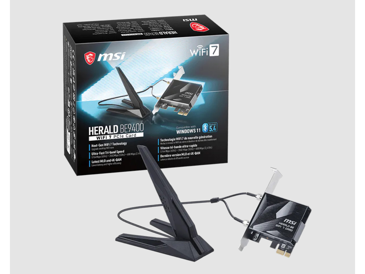 MSI Herald-BE WI-FI 7 MAX (Wi-Fi 7, 802.11BE, Bluetooth 5.4, PCIe, Multi-Link Op