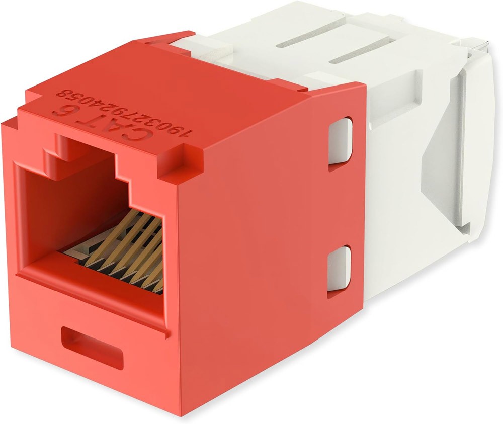 50PCS RED Panduit Giga TX Cat6 Network Jack CJ688TGRD US