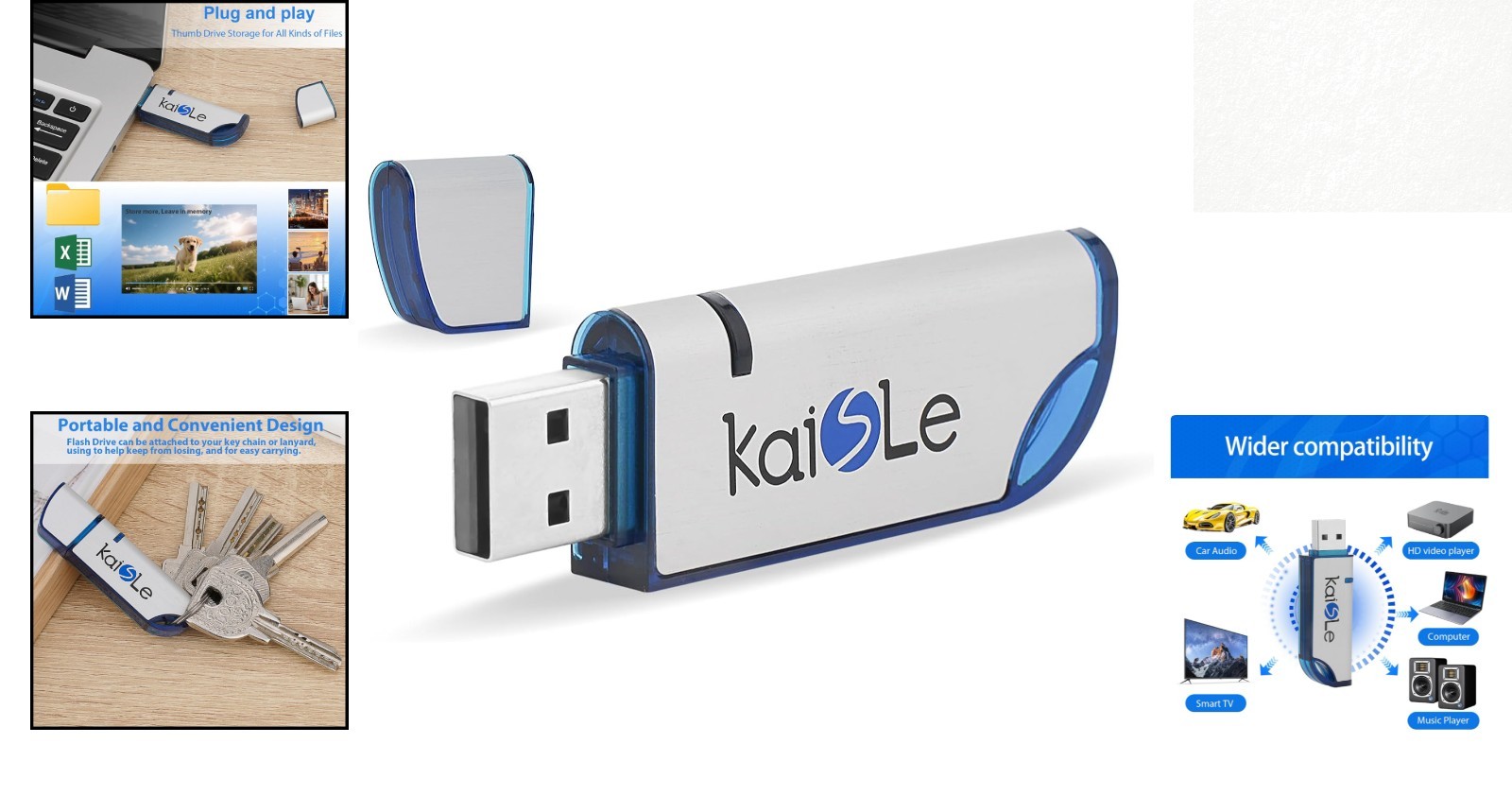 64GB USB Flash Drive – Portable Memory Stick with Keychain for Easy Access