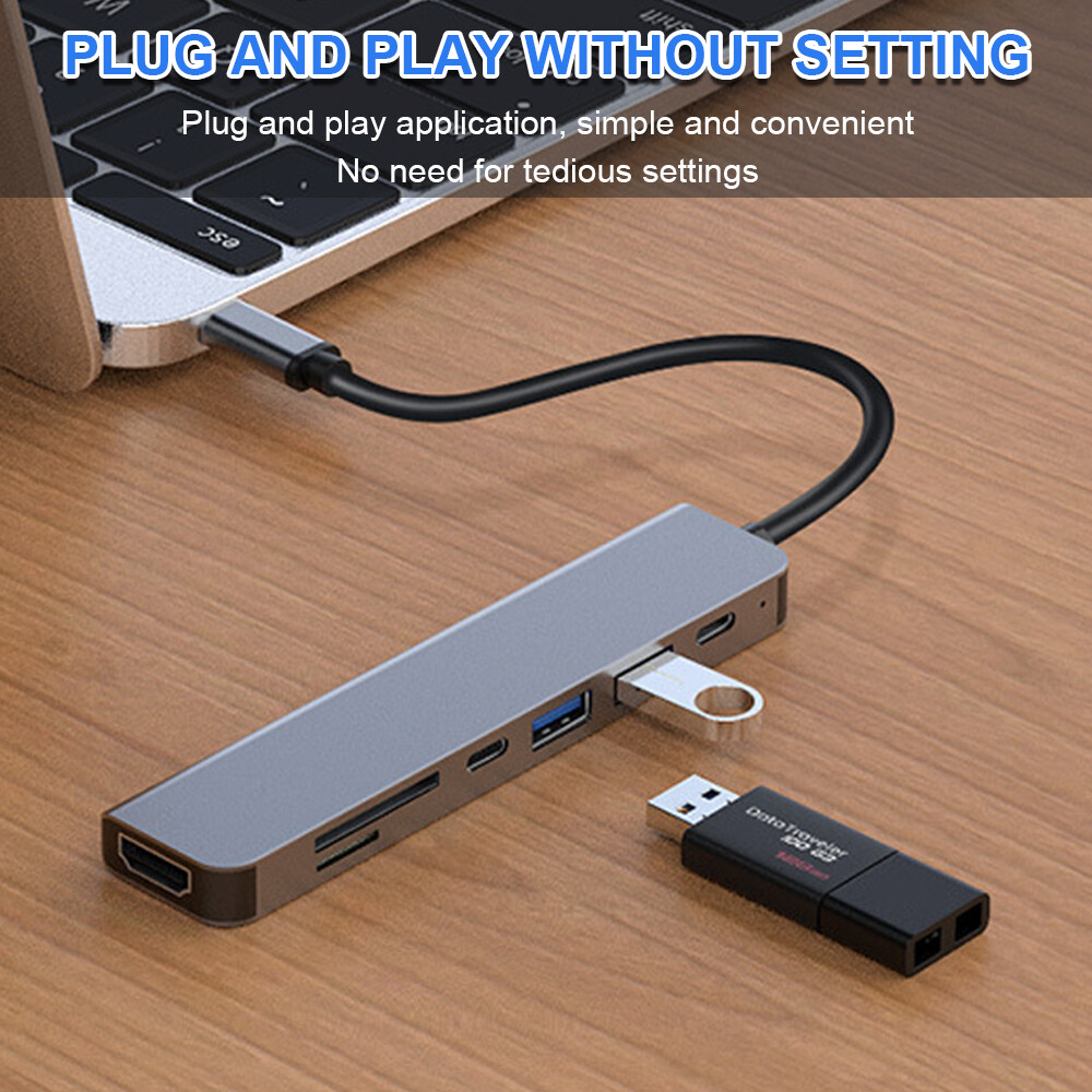 Portable 7 in 1 USB SD TF Card HDMI Multiport Adapter For Phone iPad MacBook