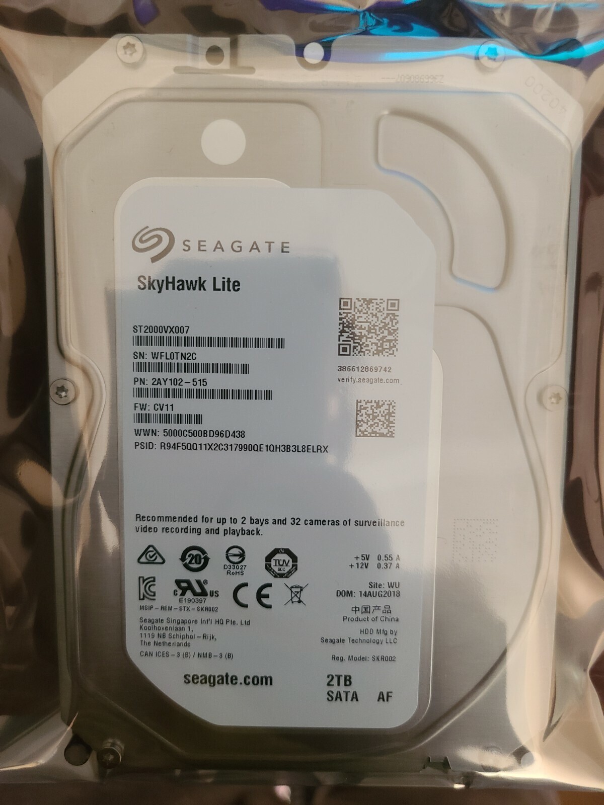 Seagate SkyHawk Lite ST2000VX007 Surveillance Hard Drive – NEW Lorex, Qsee, Swan