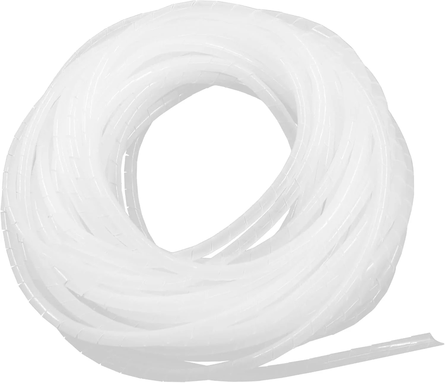 1/4″ Spiral Cable Wrap Power Cord Detangler, 43 Ft White Spiral Wire Wrap for De