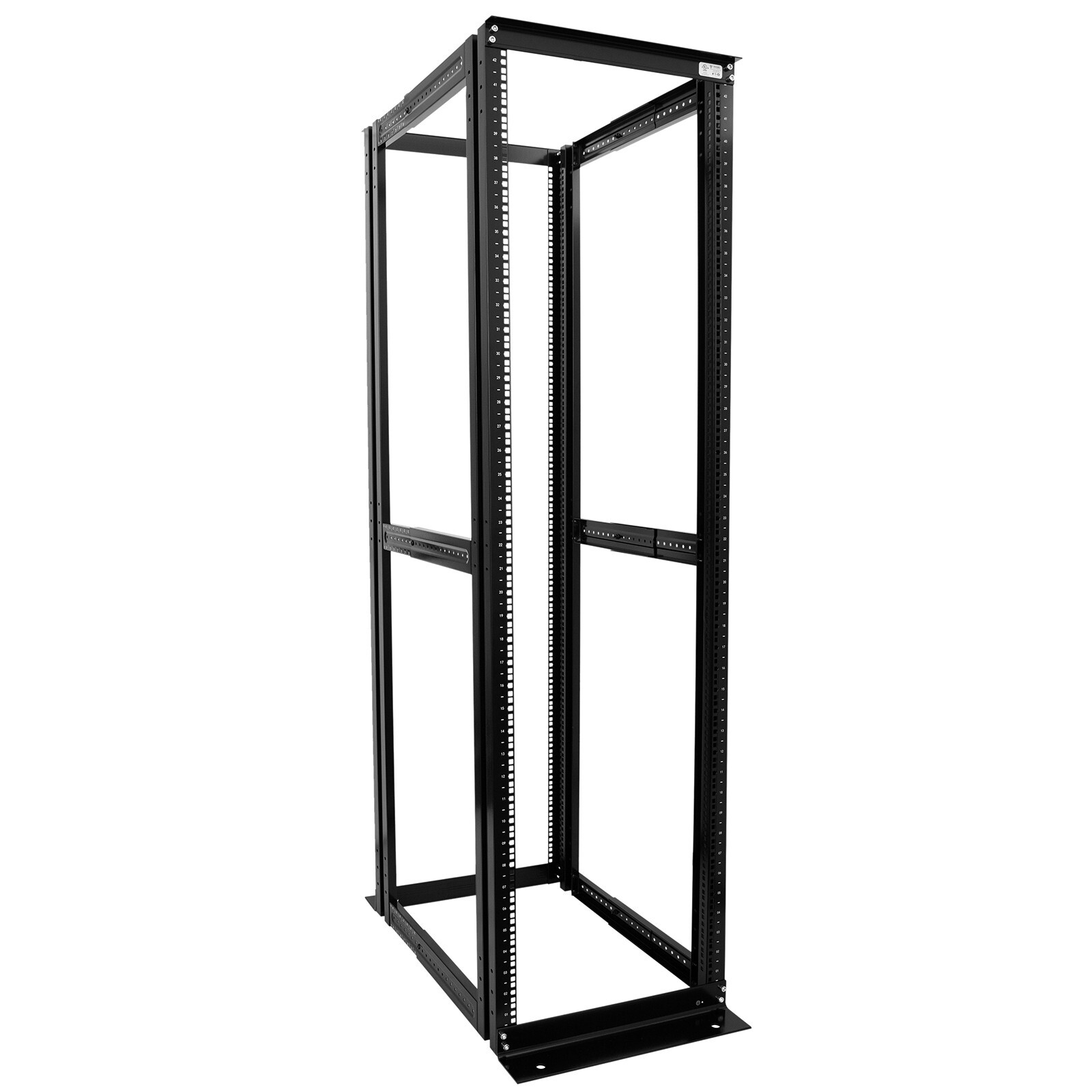 42U 4 Post Open Frame Server Rack Enclosure 19″ Adjustable Depth with one shelf