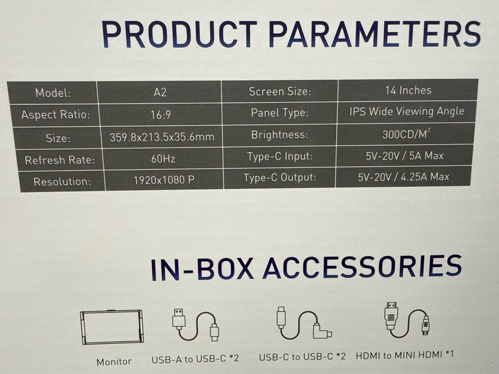 Laptop Screen Extender, 14” FHD 1080P IPS Portable Monitor for Laptop, Triple S