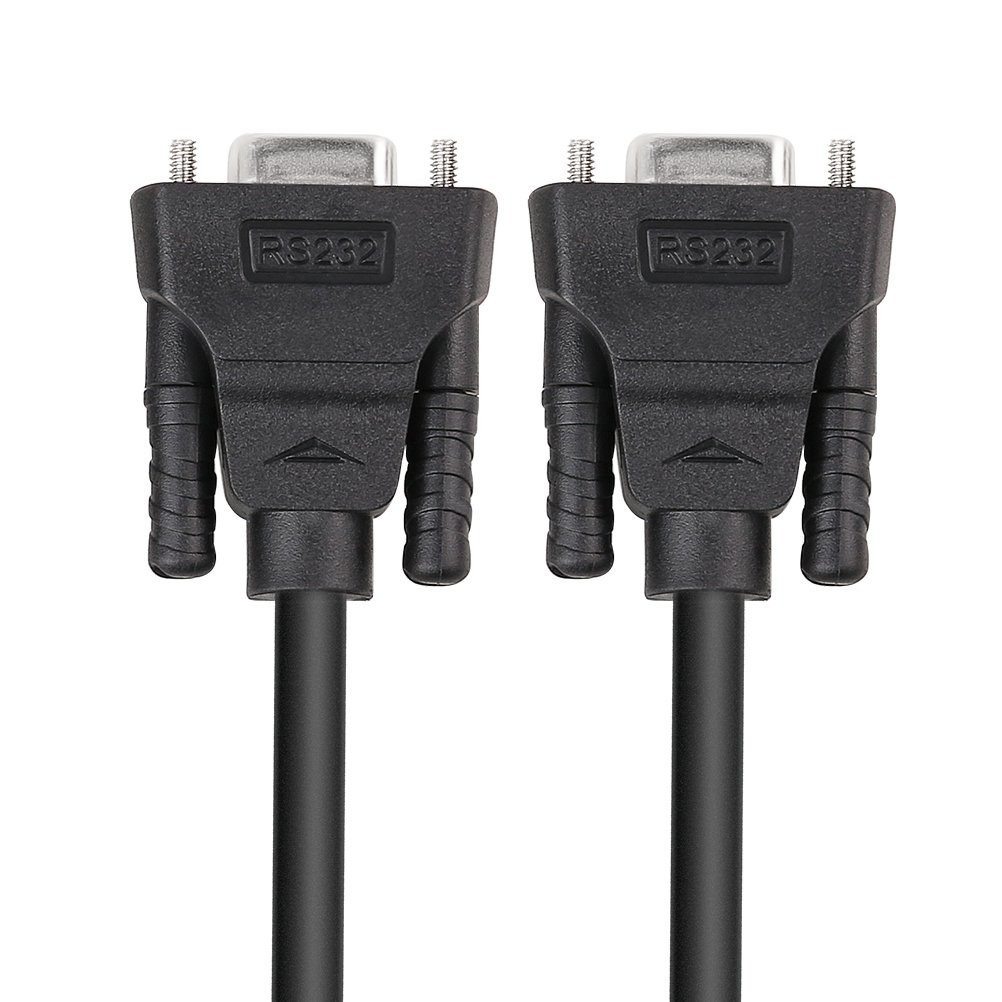 6ft 2m RS232 Serial Cable Female To Female 9 Pin Straight Through Black