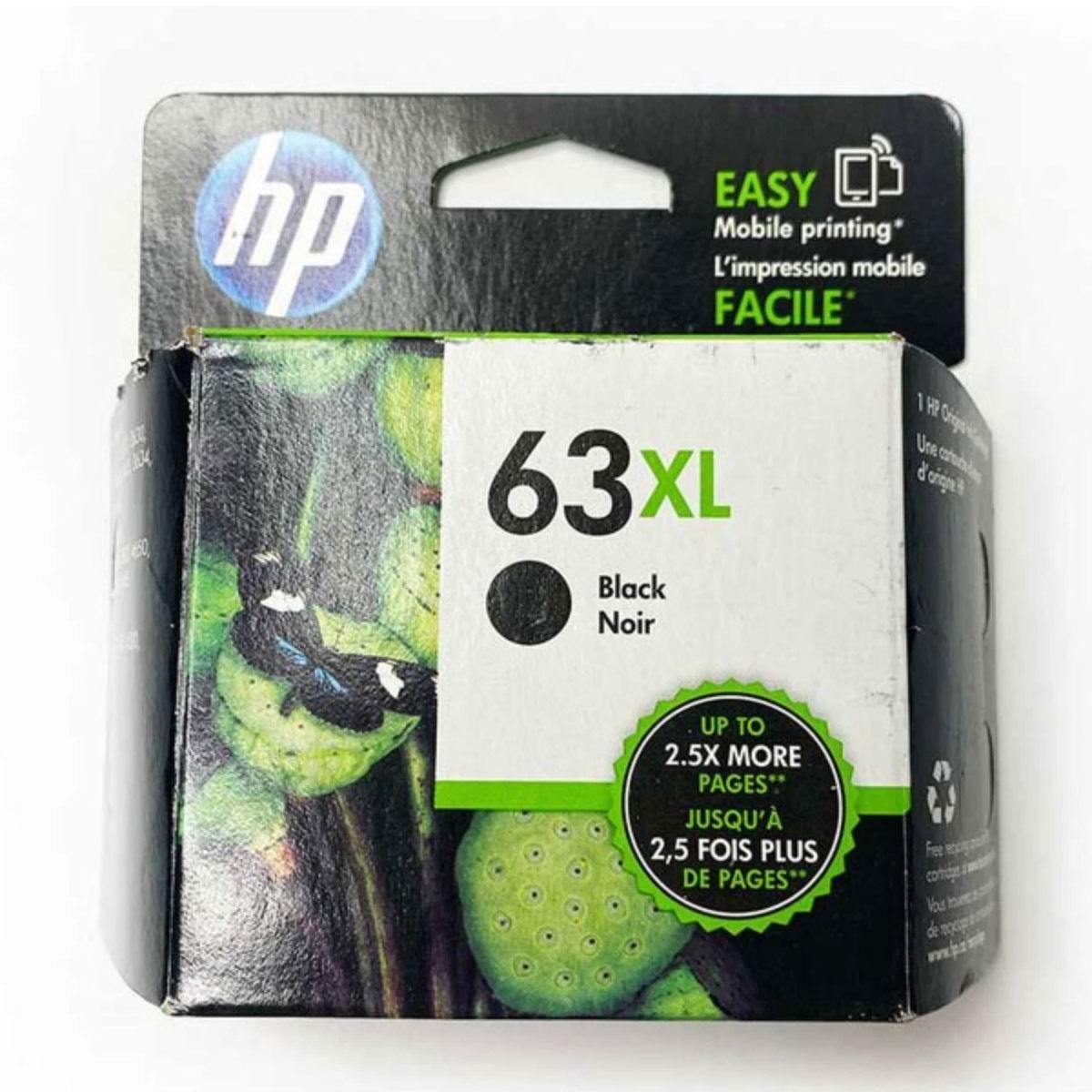 HP GENUINE 63XL black INK (RETAIL BOX) for the OFFICEJET 4650 4652 4654 4655