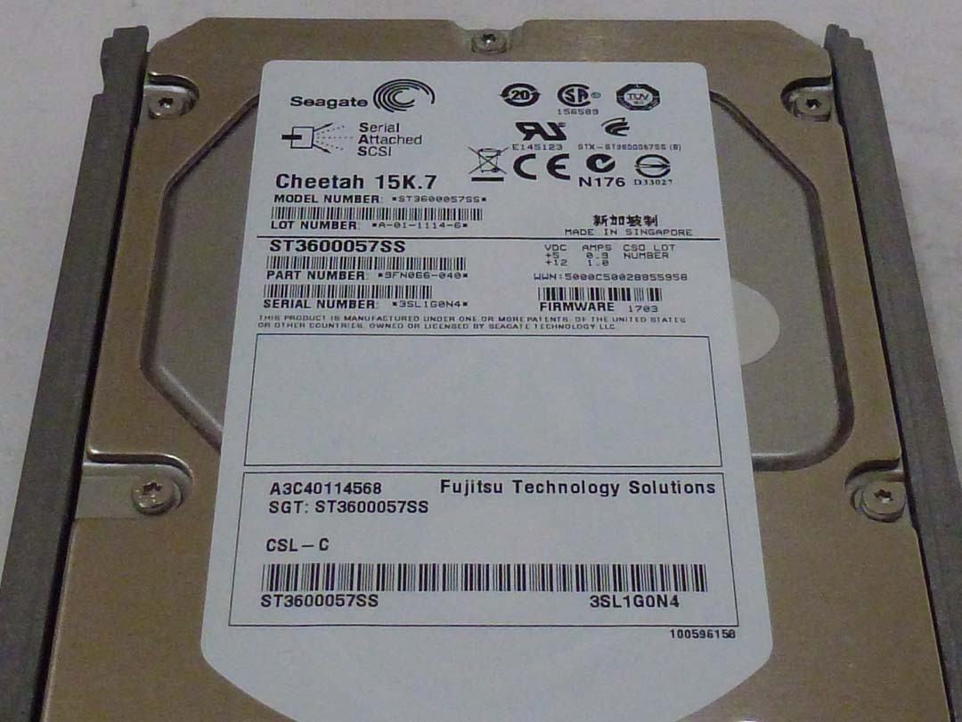 Fujitsu A3C40114568 600GB SAS 15K RPM Hard Drive ST3600057SS 9FN066-040