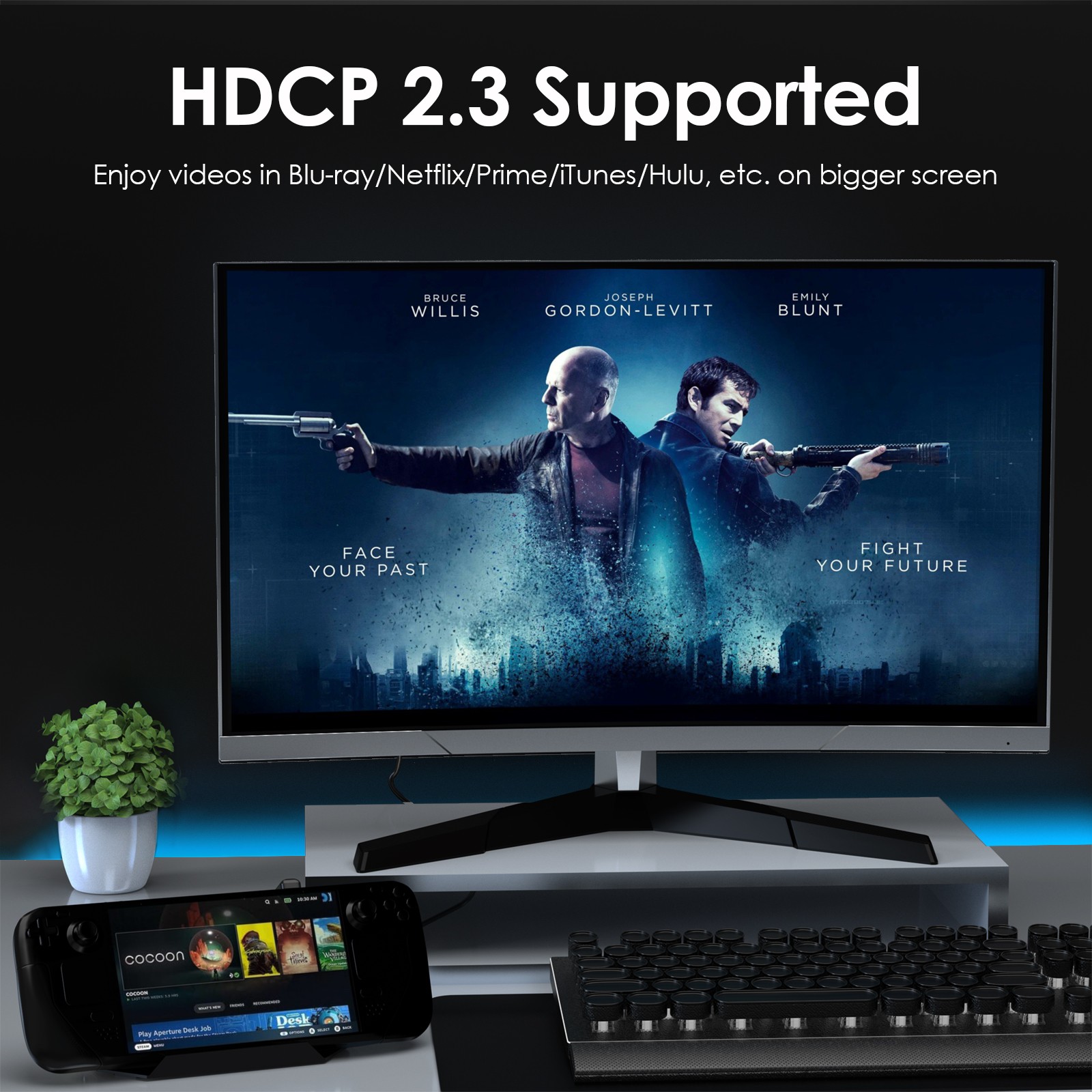 Steam Deck Dock Docking Station for Steam Deck/ROG Ally 4K@144Hz HDMI 2.1 100WPD