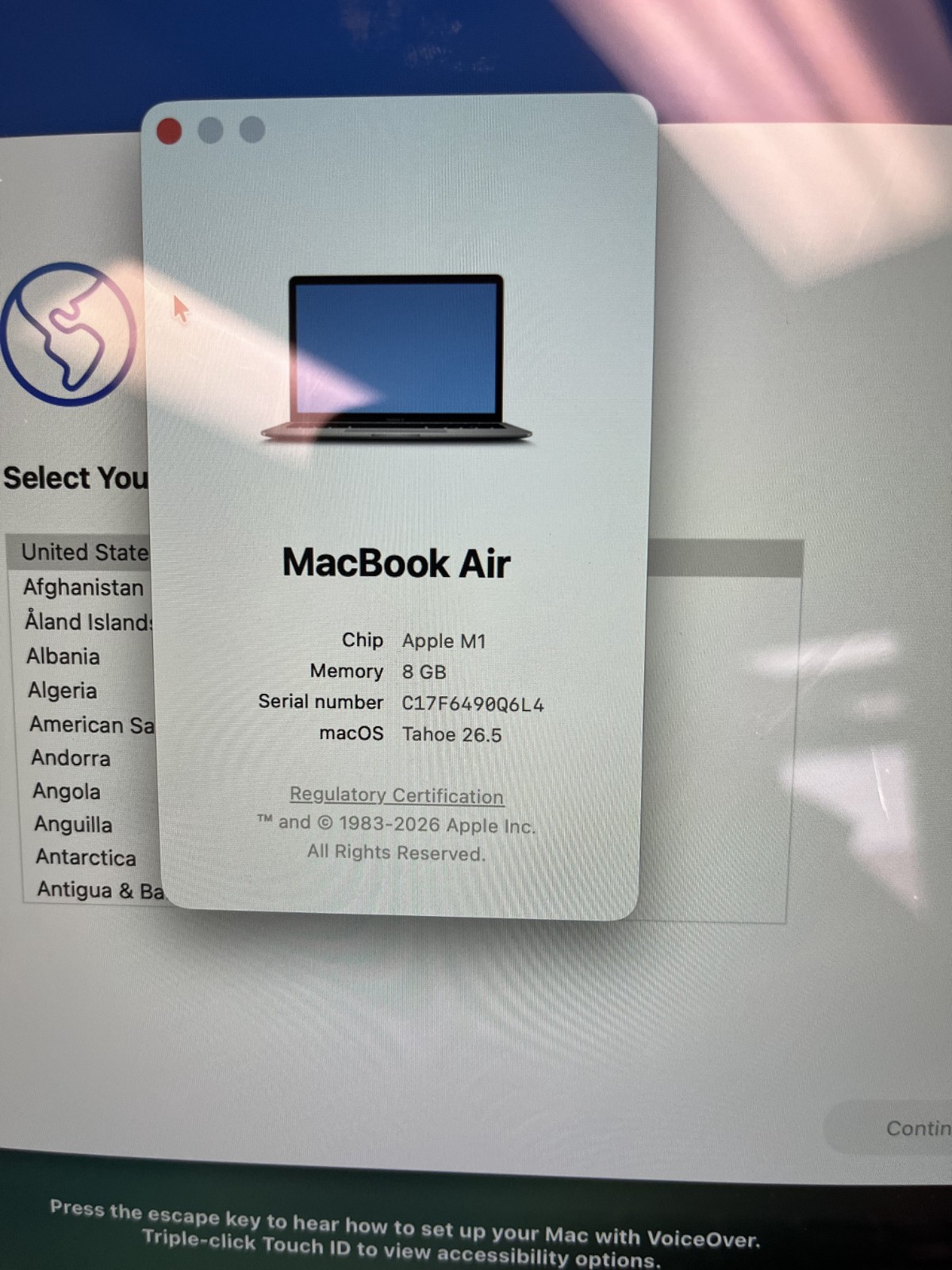 2020 MacBook Air with charger