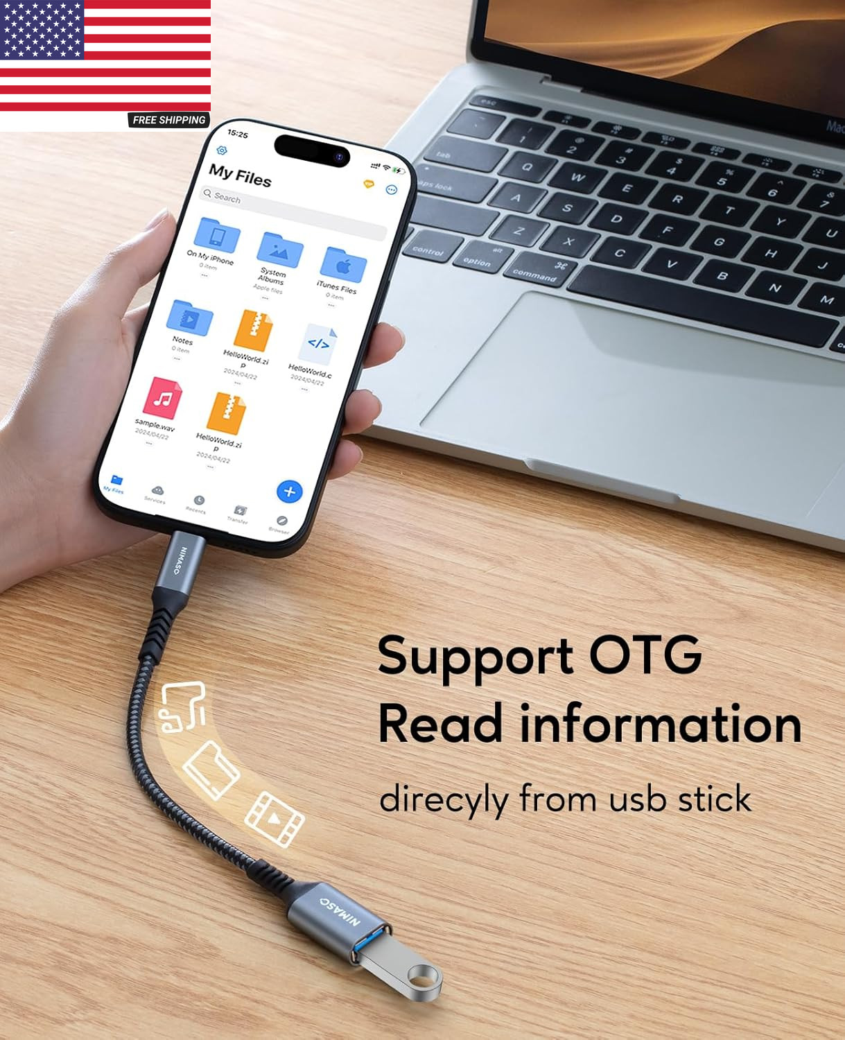 2-Pack USB C to USB 3.0 Adapter USB-C Male to USB-A Female OTG Converter, 5Gbps