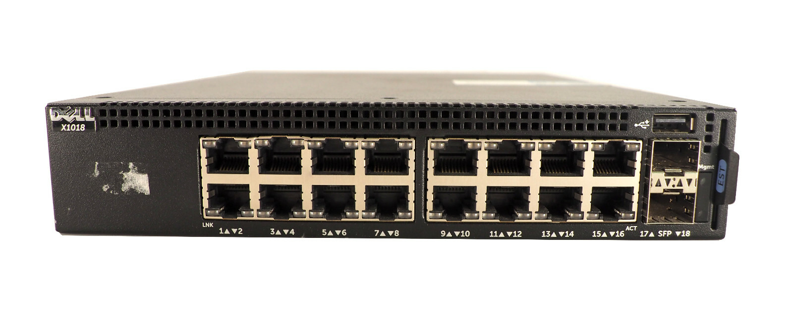 Dell X1018 16 Port Gig 2 X SFP Managed Switch E10W None POE