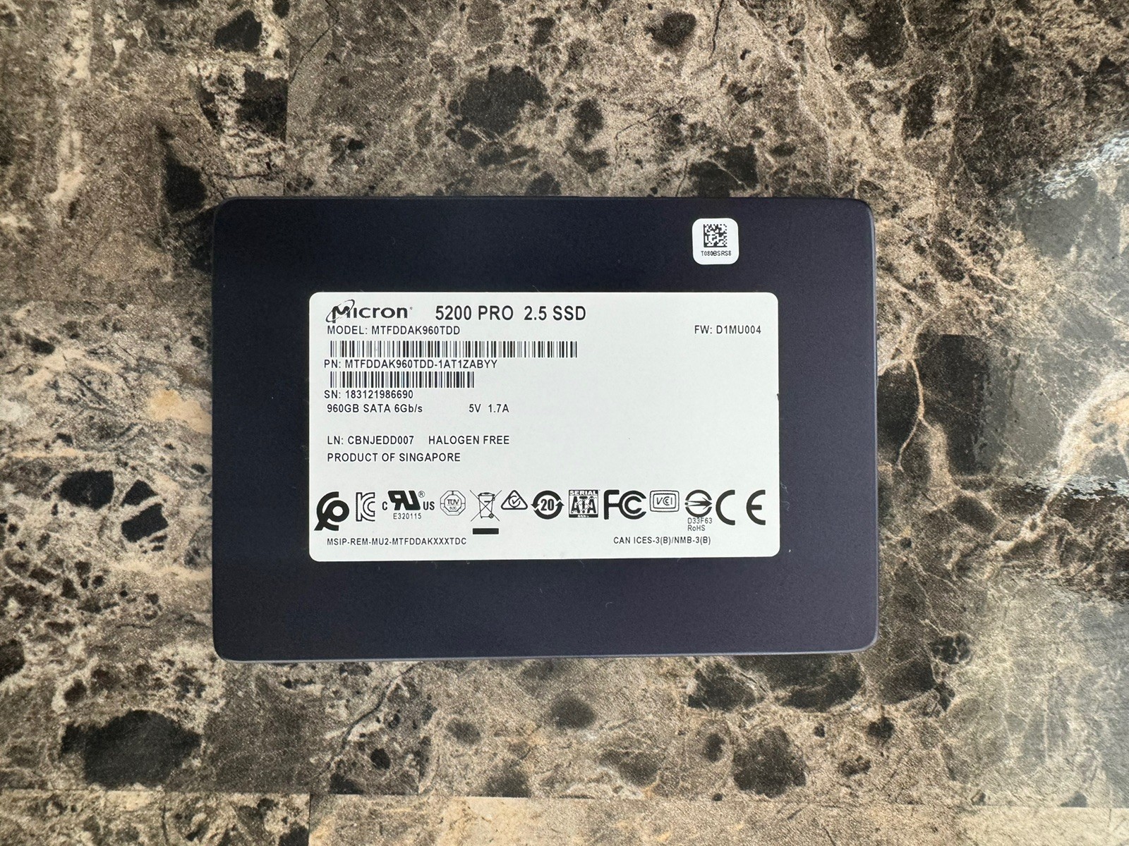 MICRON 5200 ECO 960GB SATA 6Gbps 2.5″ internal SSD MTFDDAK960TDC-1AT1ZABYY