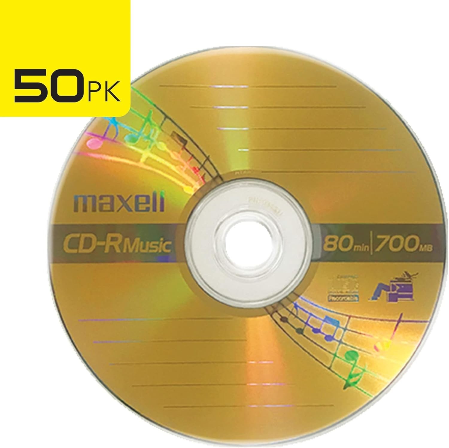 Maxell CD-R Music Spindle, Audio Only, Blank Media, 50-Pk(625156), 700MB/80 Min