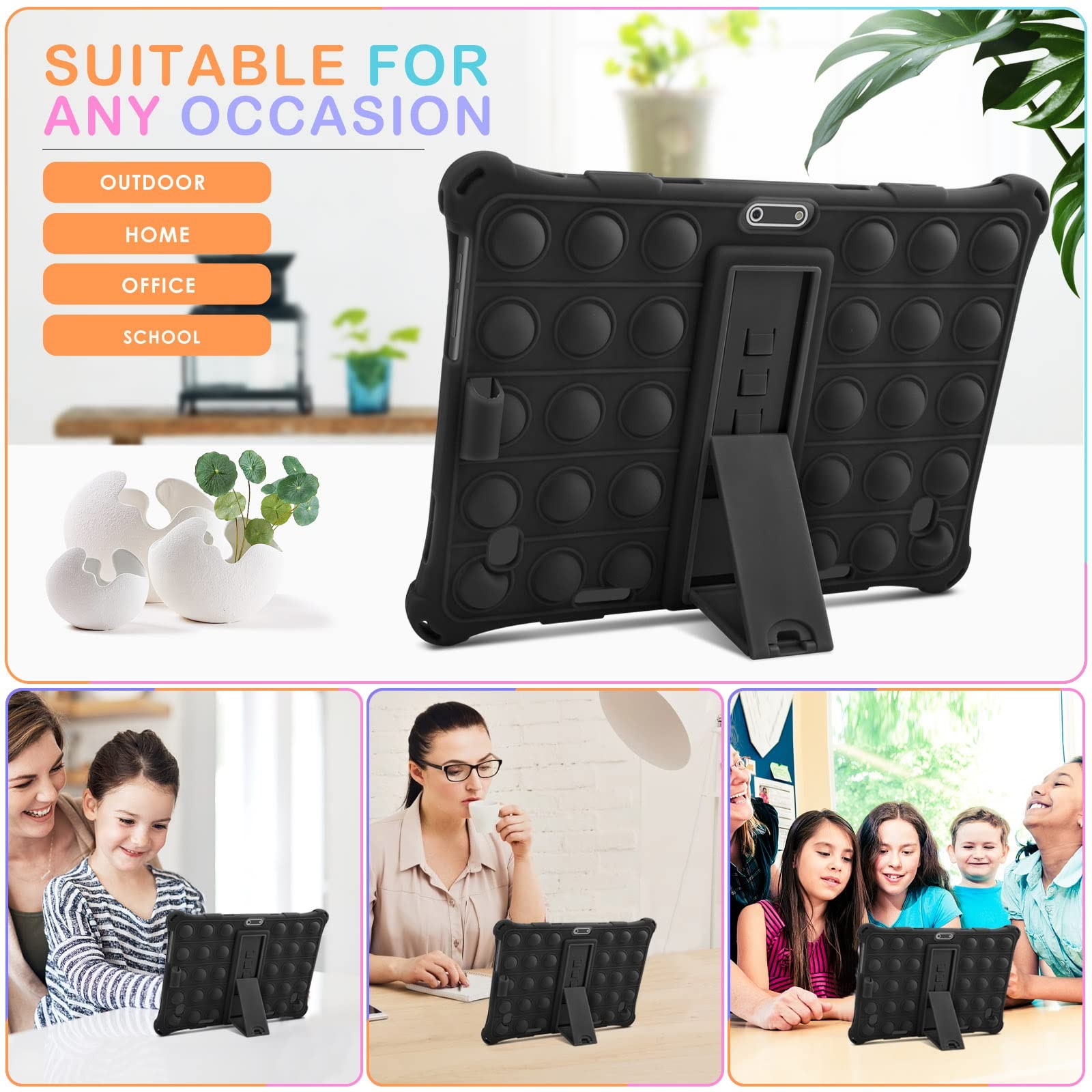 DETUOSI Silicone Case Compatible with Dragon Touch Notepad K10, 10 inch Universa
