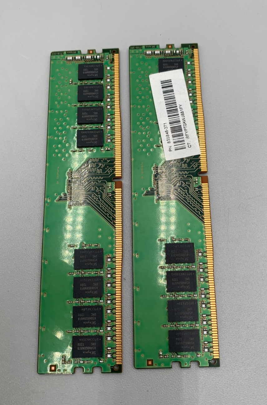 Lot Of 2 SK Hynix DDR4 8GB (2 x 8GB = 16GB) PC4 2400MHz RAM Memory Green B/Big