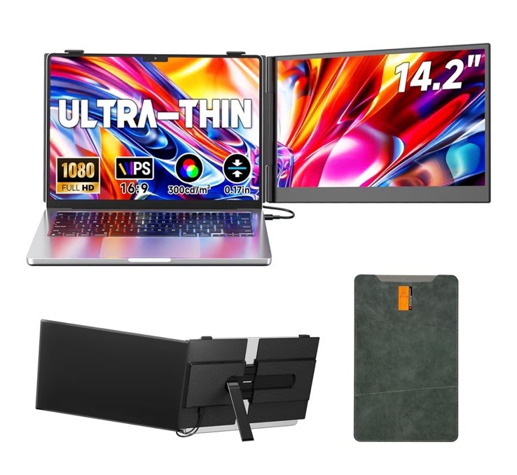 Hyangin S8 14″ Laptop Screen Extender 1080P IPS Portable Black