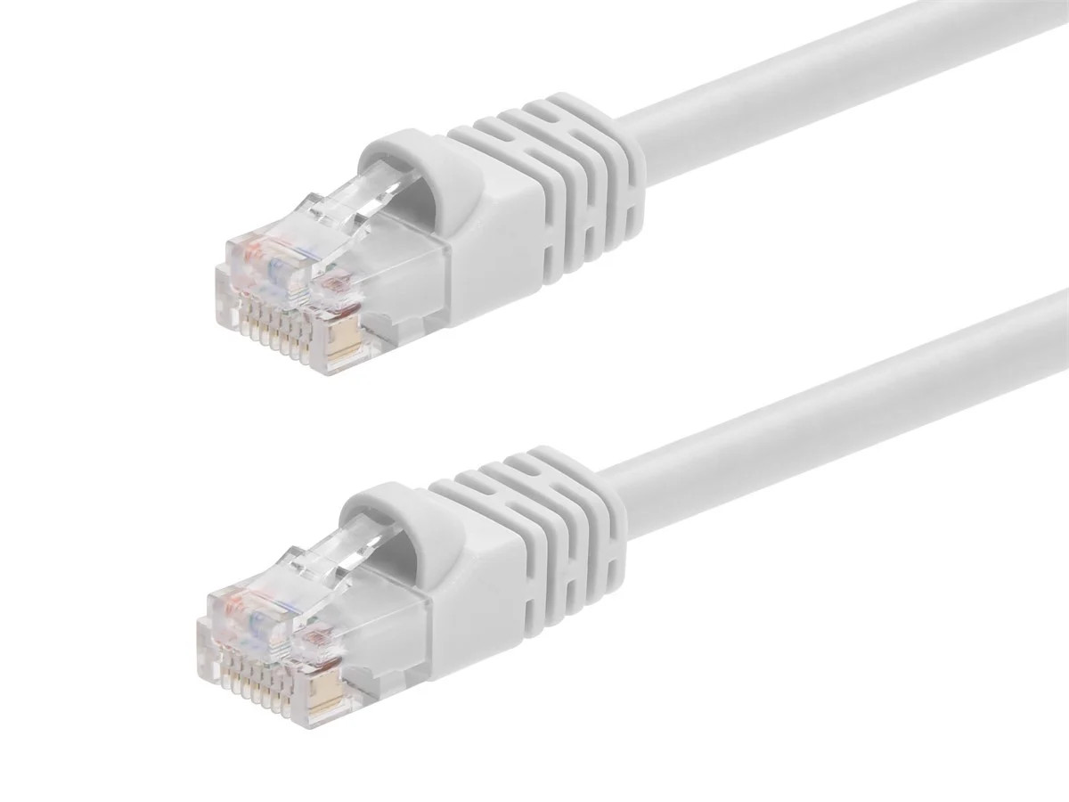 Cat5e Ethernet Patch Cable RJ45 Stranded 350Mhz UTP Copper Wire 24AWG 7ft White
