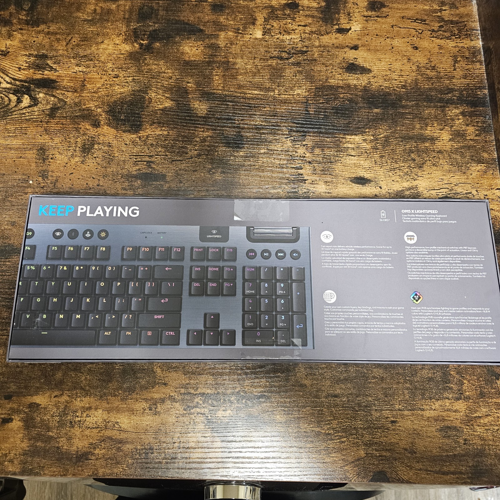 Logitech G915 X LIGHTSPEED Wireless Tactile Gaming Keyboard Black RGB UNOPENED